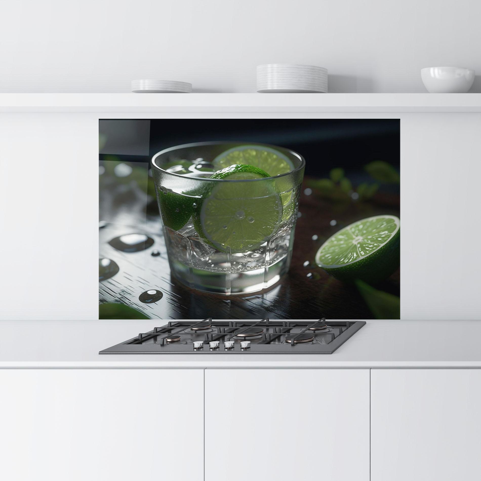 Küchenrückwand Glas Mojito Cocktail mockup 9