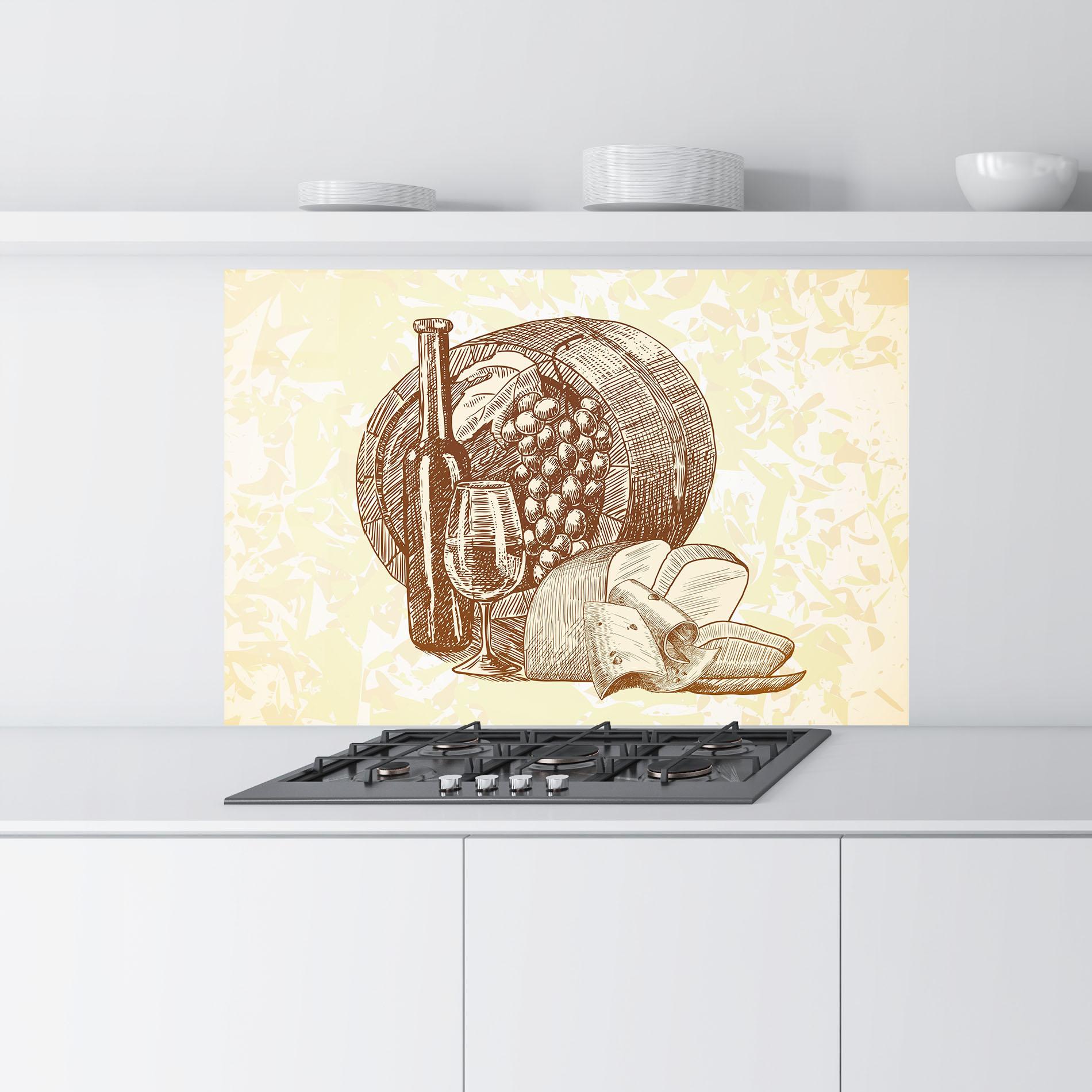 Küchenrückwand Glas Old Wine mockup 9