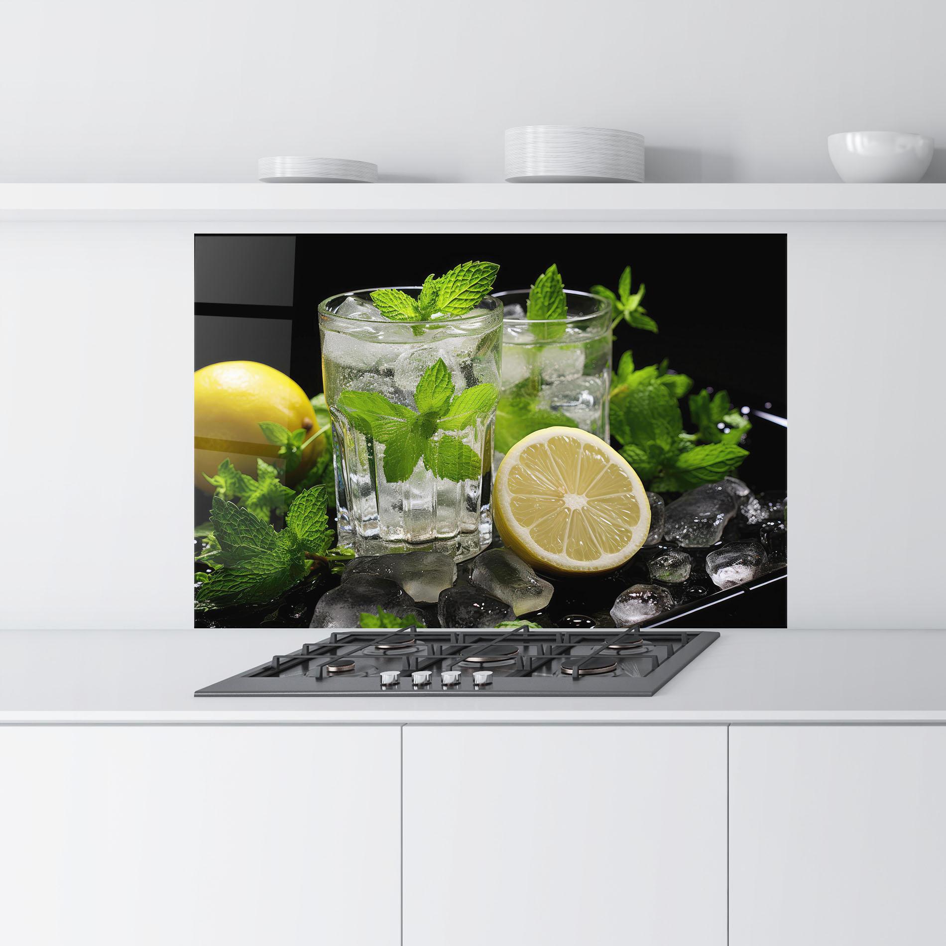 Küchenrückwand Glas Refreshing Lemonade mockup 9
