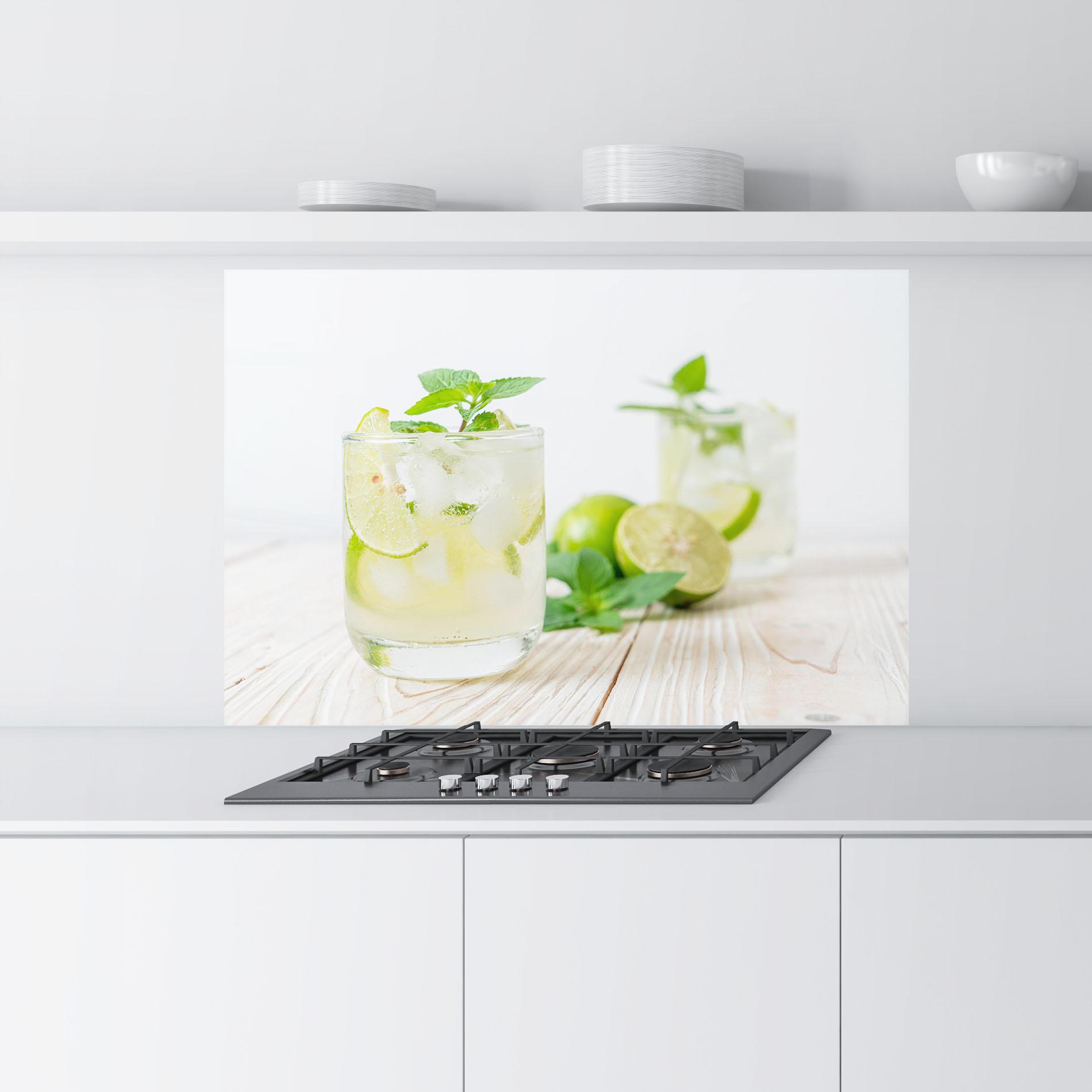 Küchenrückwand Glas Soda Mint Drink mockup 9