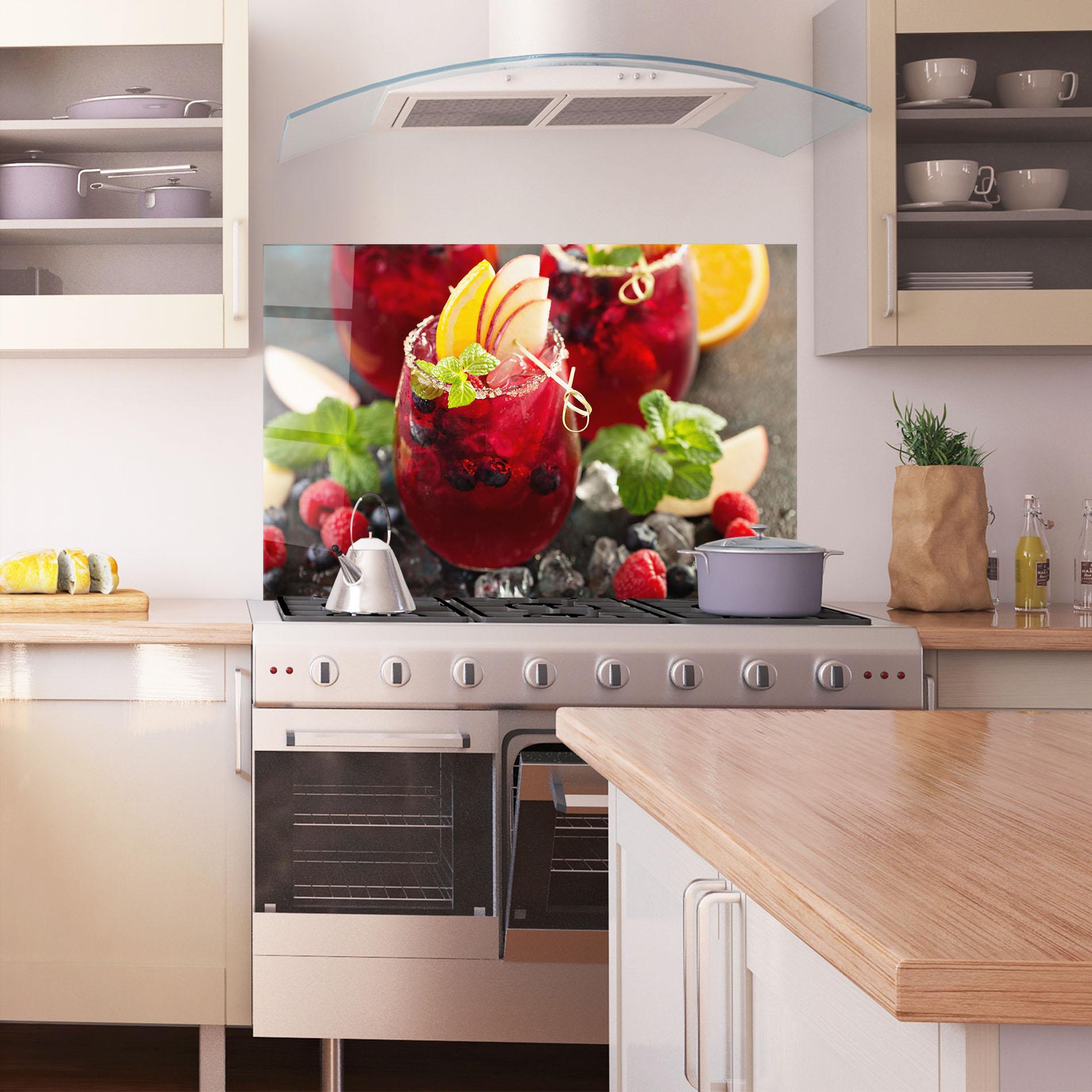 Küchenrückwand Glas Berry Drink mockup 1