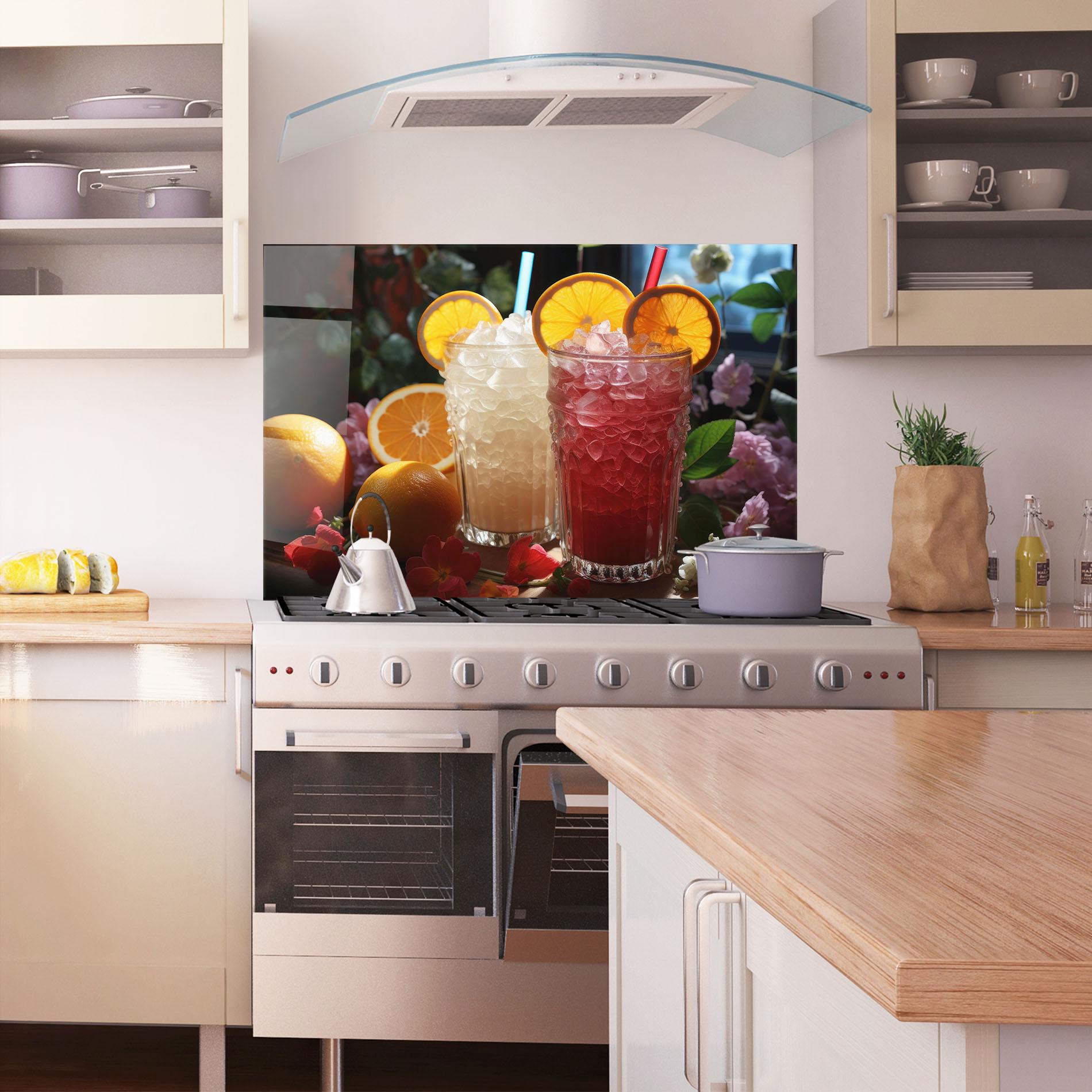 Küchenrückwand Glas Citrus Smoothie Drink mockup 1
