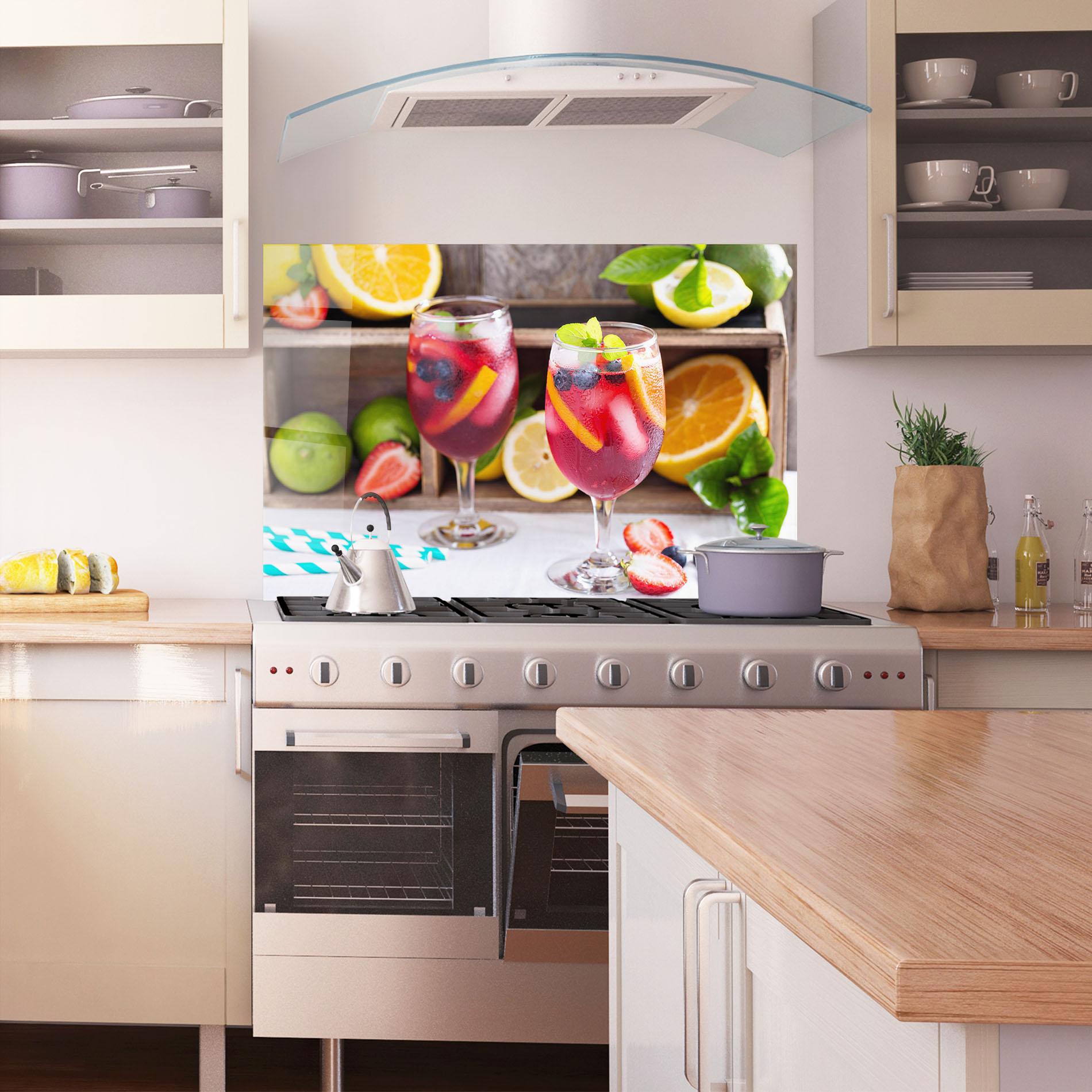 Küchenrückwand Glas Colorful Summer Drink mockup 1