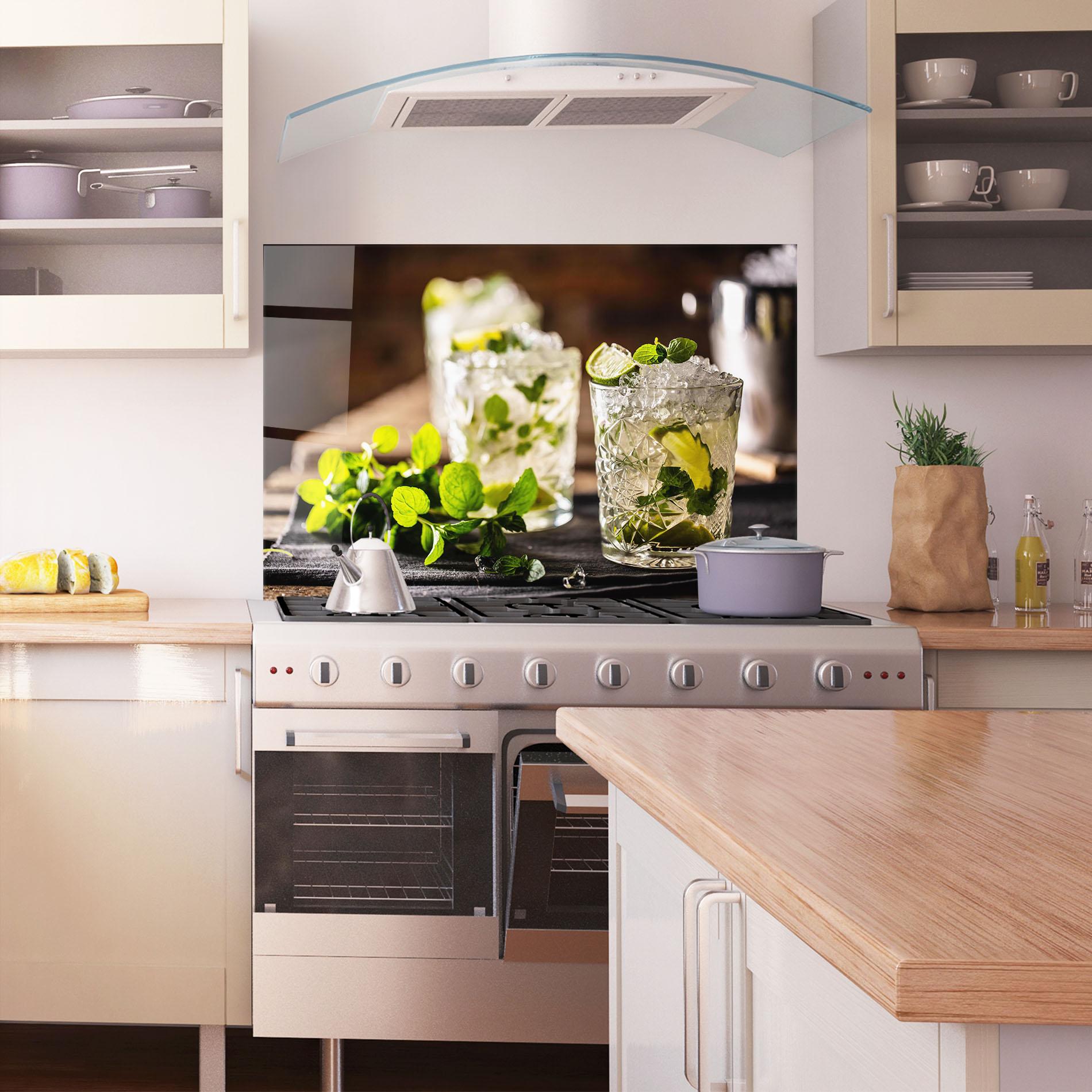 Küchenrückwand Glas Fresh Mint Lime mockup 1