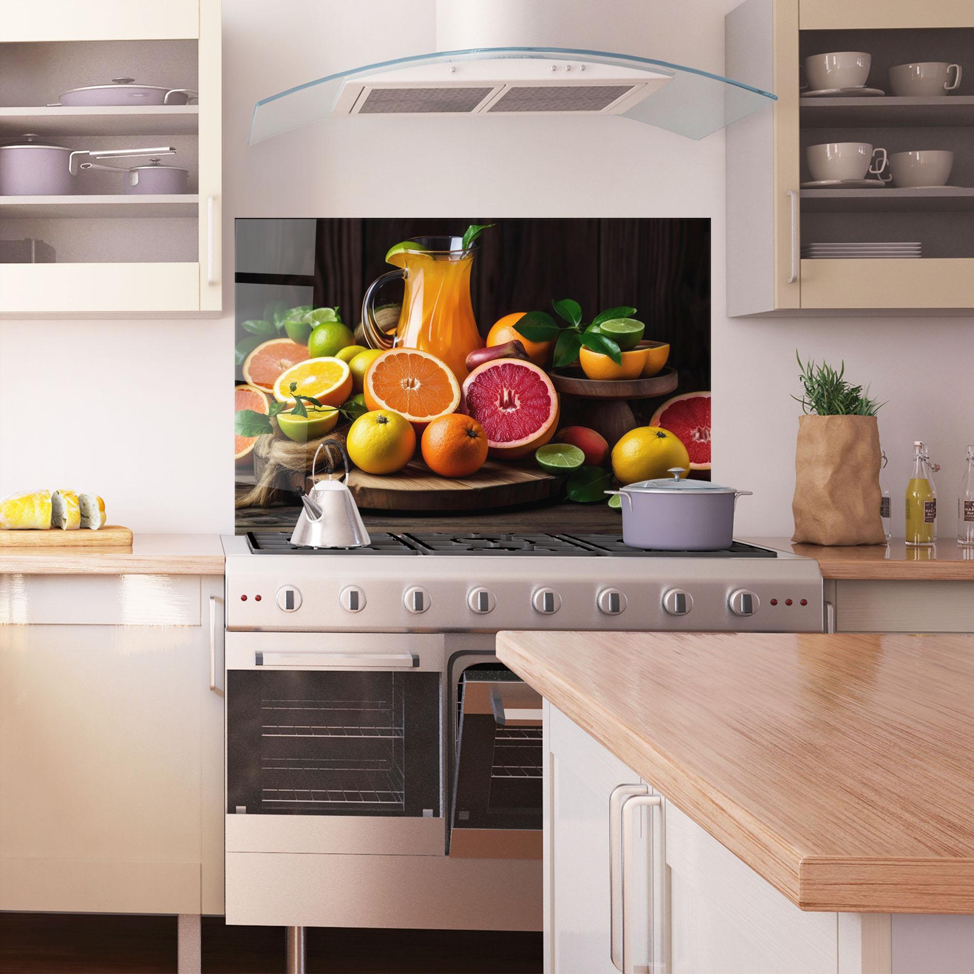 Küchenrückwand Glas Glass Of Orange Juice mockup 1