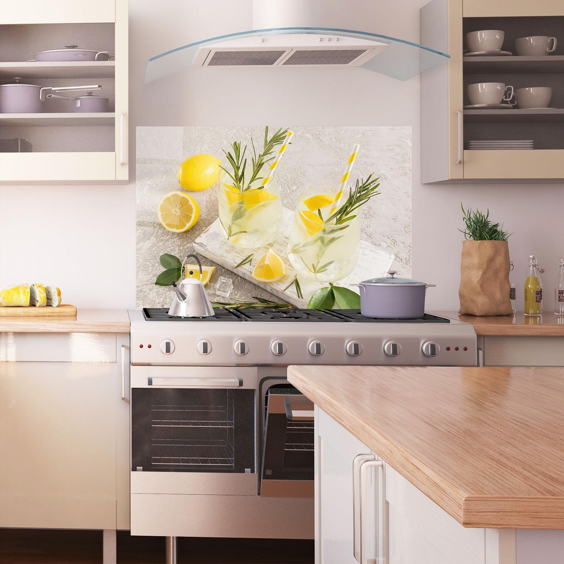 Küchenrückwand Glas Homemade Rosemary Drink mockup 1