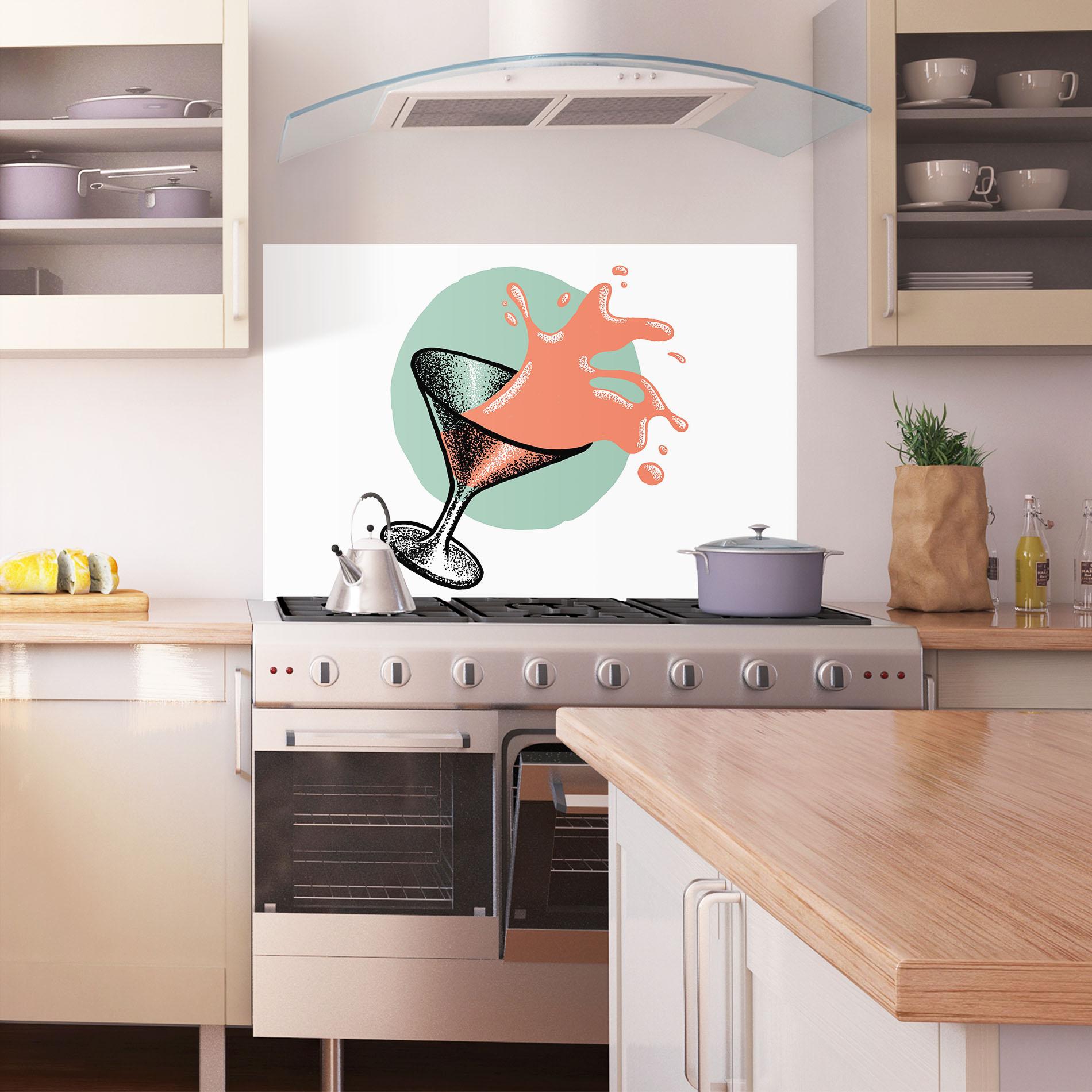 Küchenrückwand Glas Light Orange Drink mockup 1