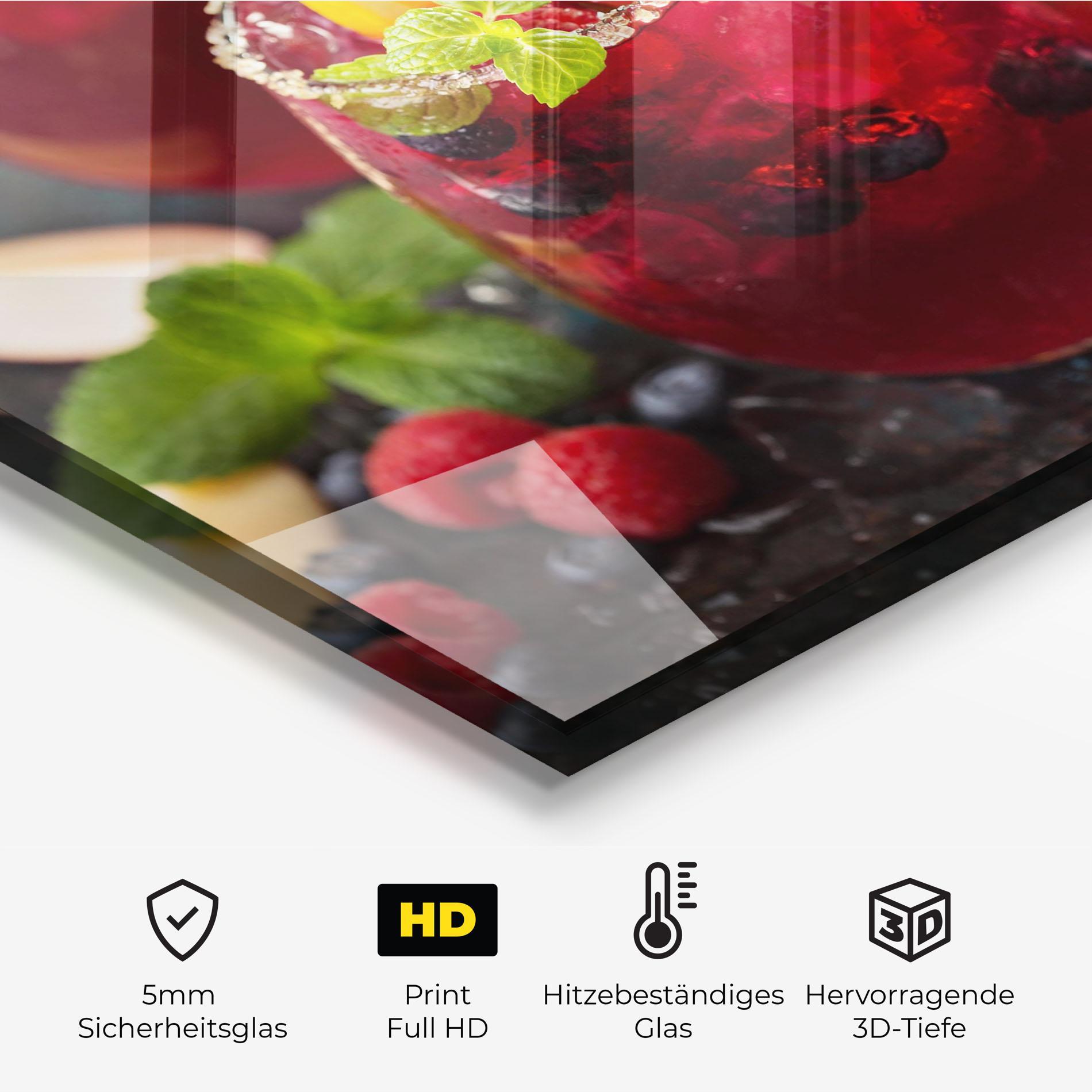Küchenrückwand Glas Berry Drink mockup 2