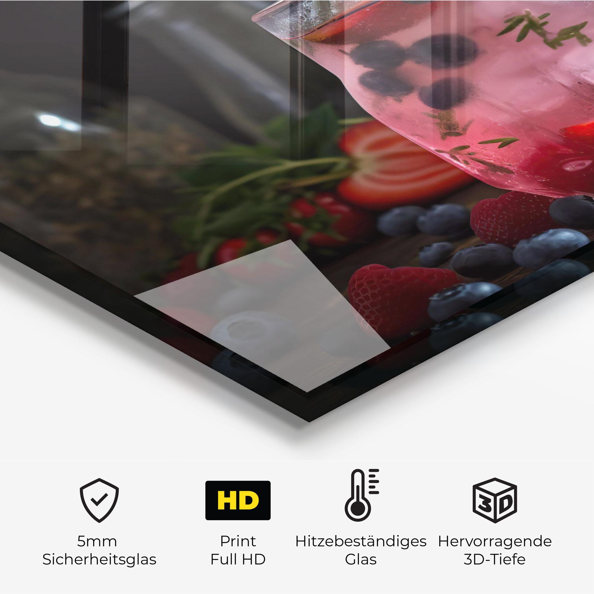 Küchenrückwand Glas Berry Ice Drink mockup 2