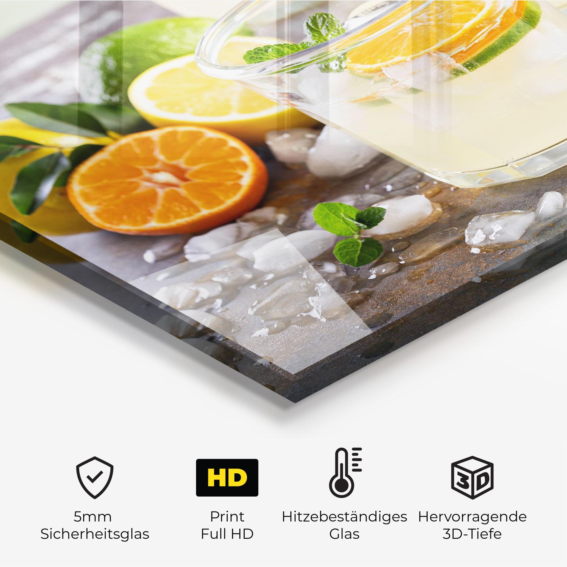 Küchenrückwand Glas Citrus Fruit Lemonade mockup 2