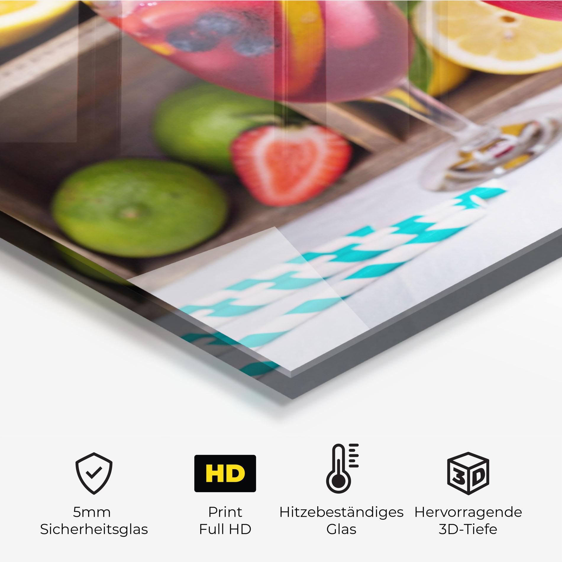 Küchenrückwand Glas Colorful Summer Drink mockup 2