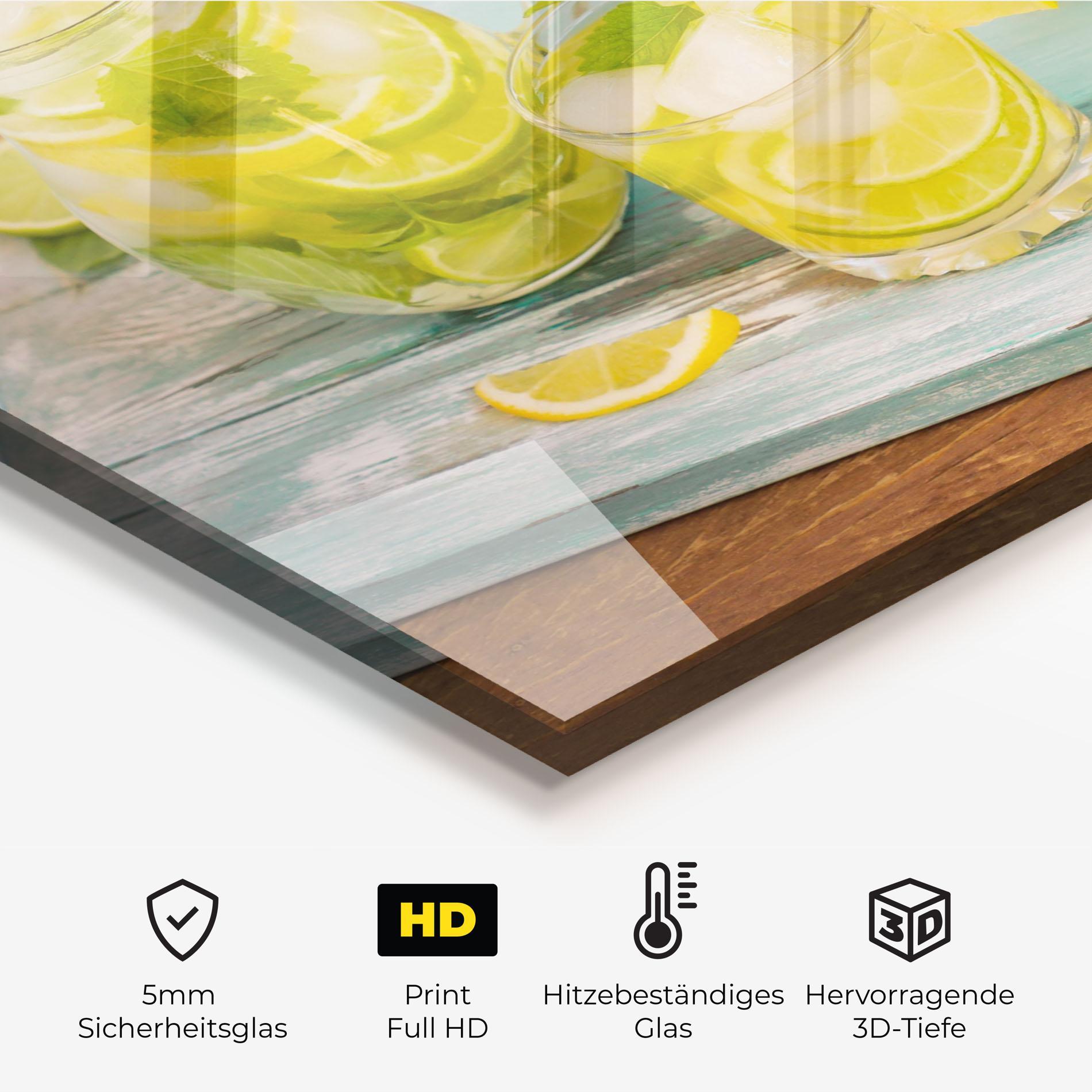 Küchenrückwand Glas Fresh Cold Lemonade mockup 2
