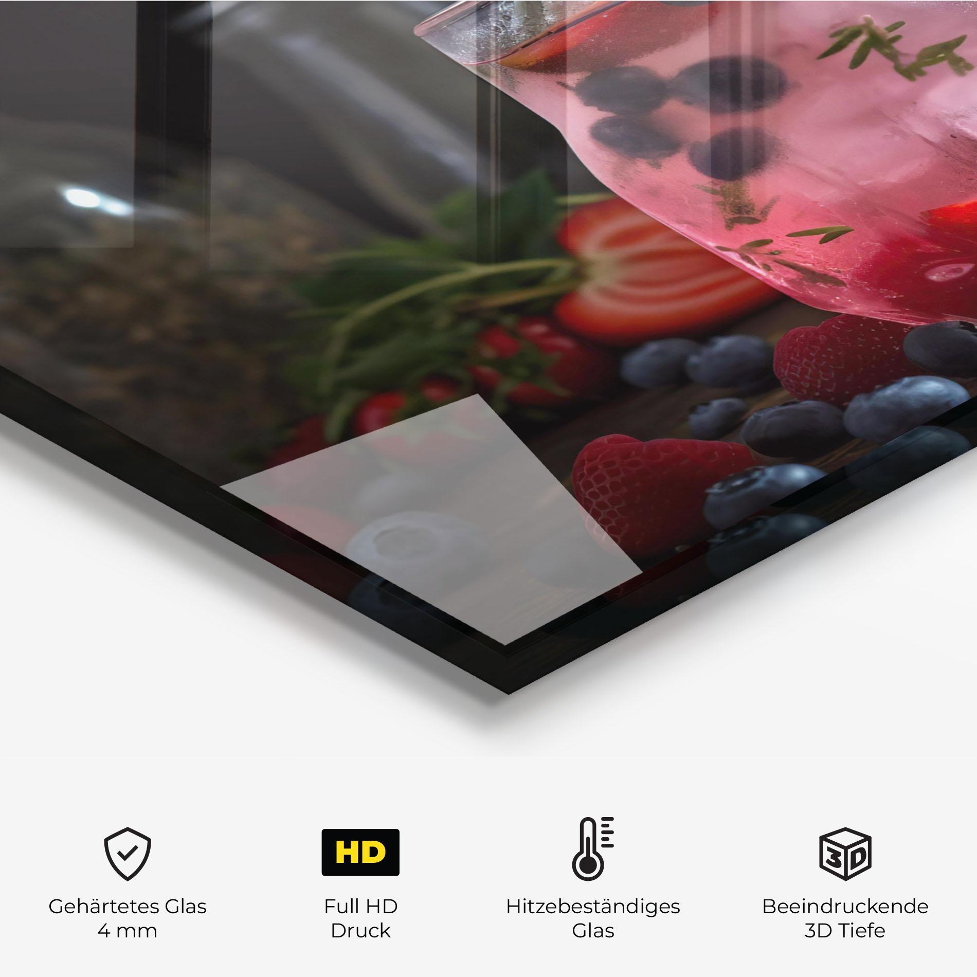 Küchenrückwand Glas Berry Ice Drink mockup 2
