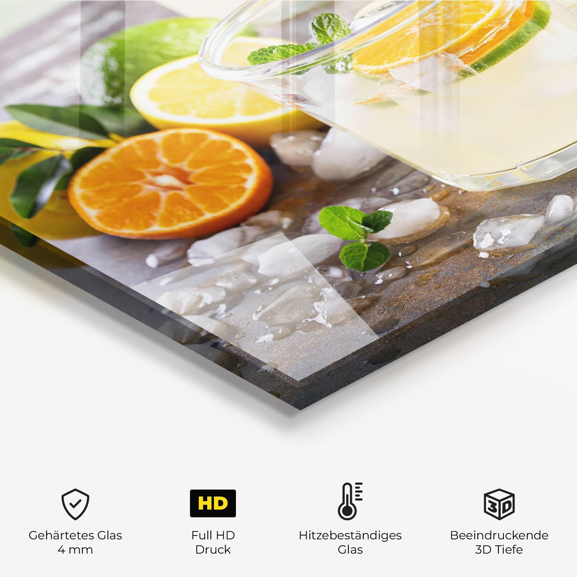 Küchenrückwand Glas Citrus Fruit Lemonade mockup 2