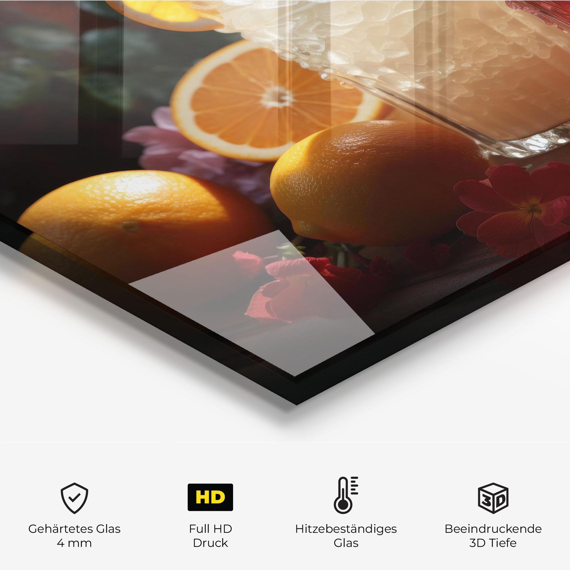 Küchenrückwand Glas Citrus Smoothie Drink mockup 2