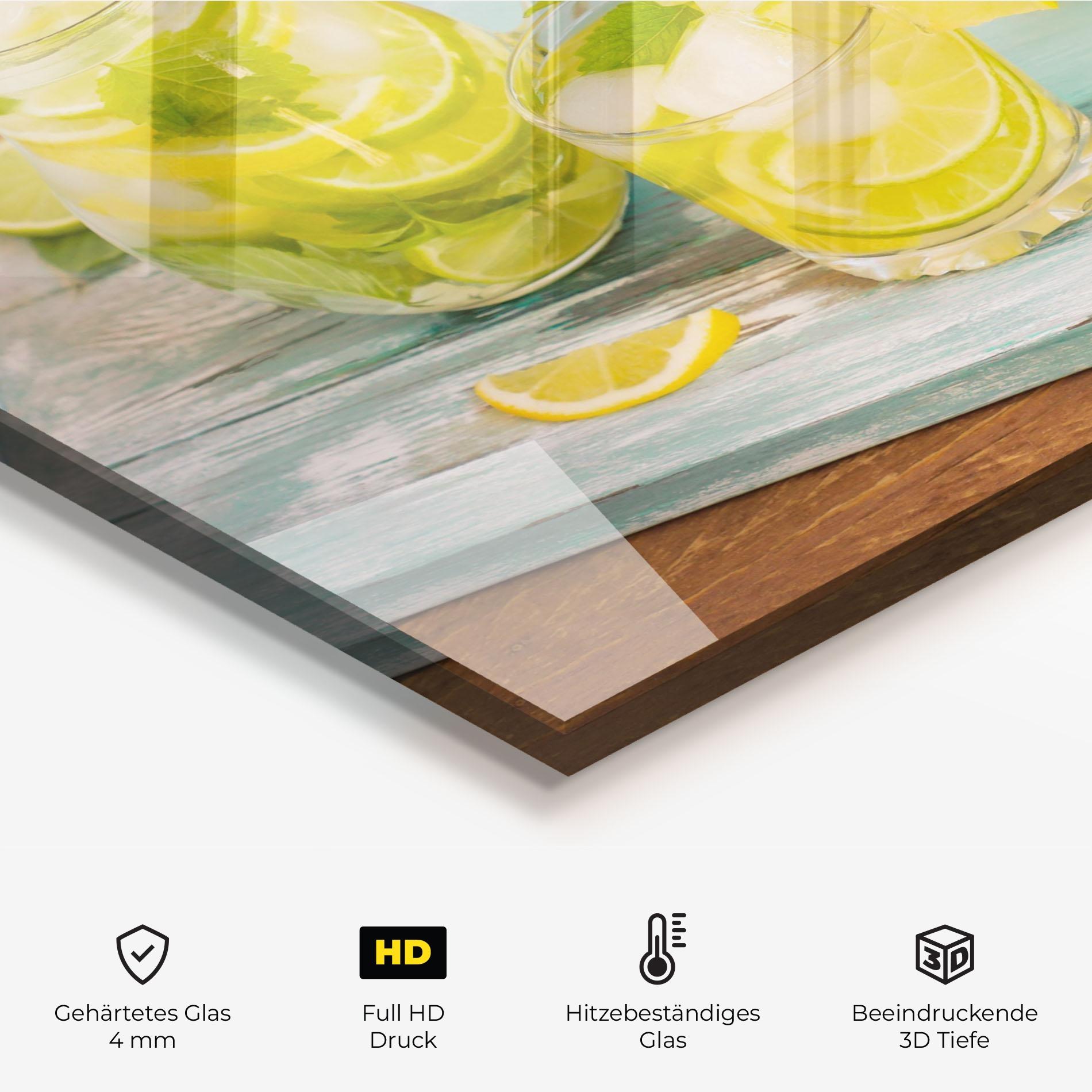 Küchenrückwand Glas Fresh Cold Lemonade mockup 2