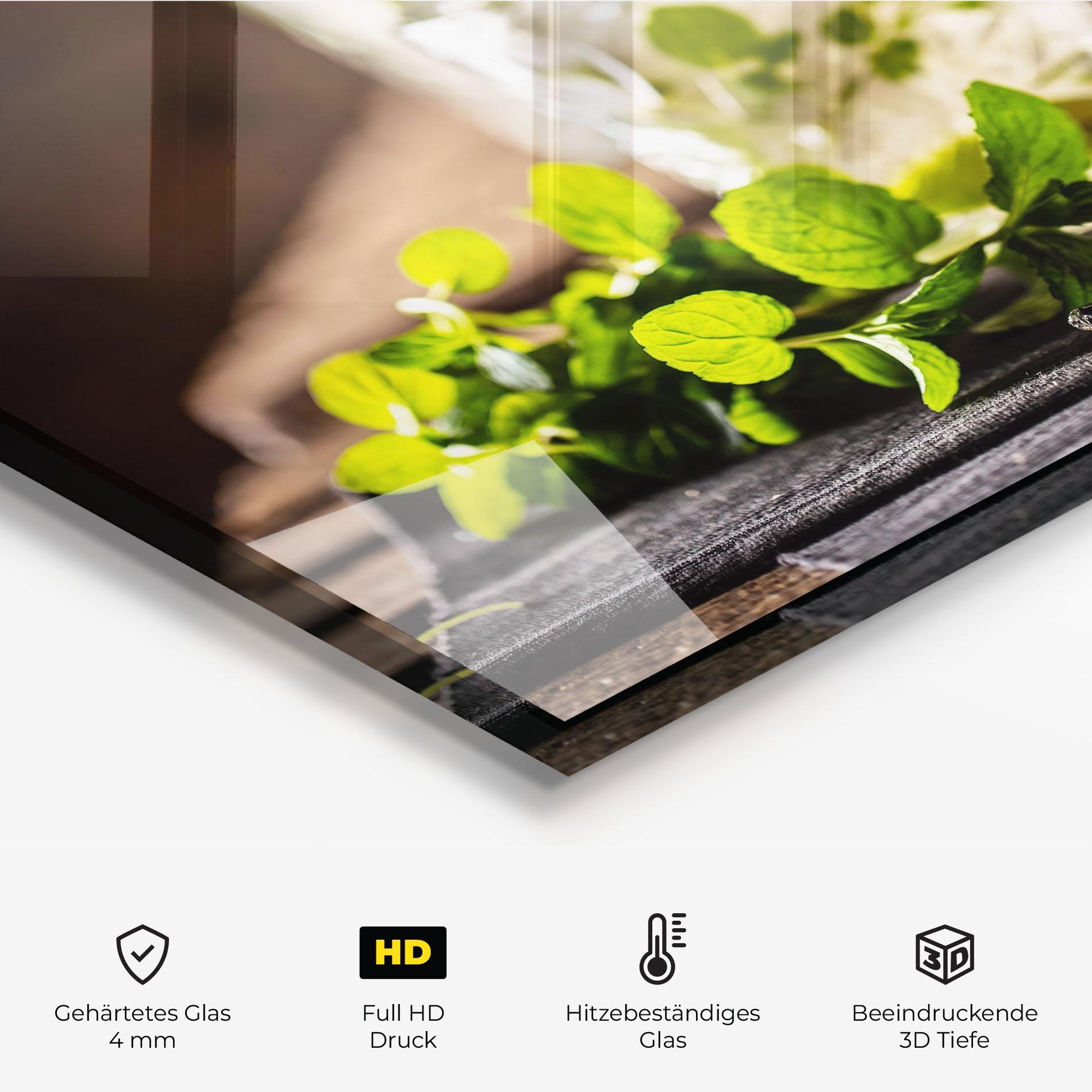 Küchenrückwand Glas Fresh Mint Lime mockup 2