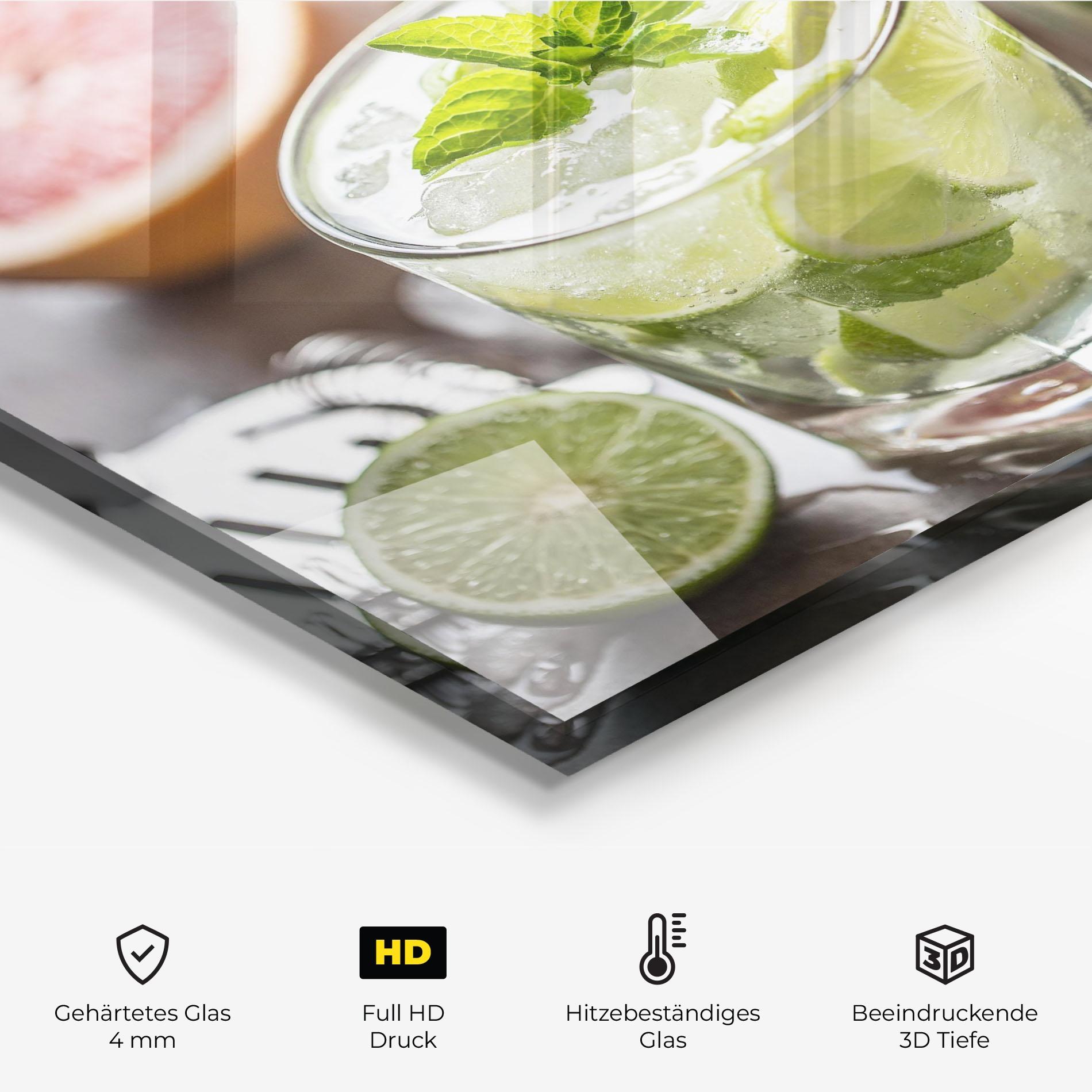 Küchenrückwand Glas Gin Tonic Drink mockup 2