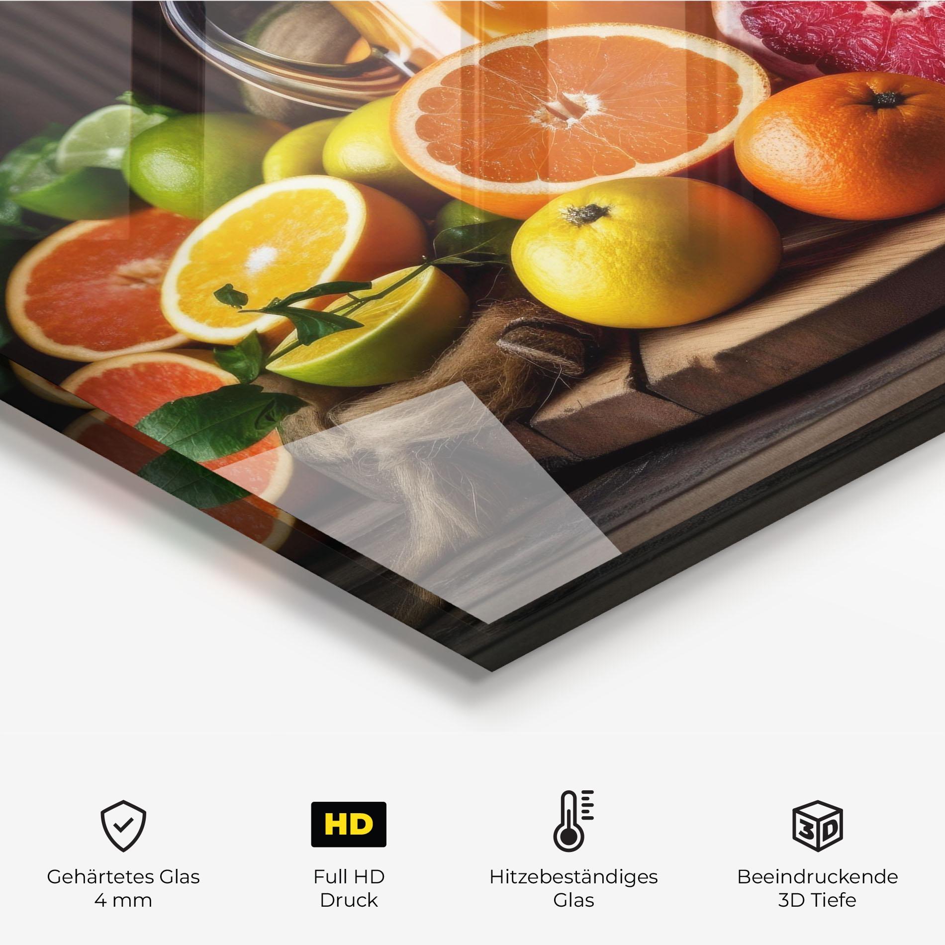 Küchenrückwand Glas Glass Of Orange Juice mockup 2