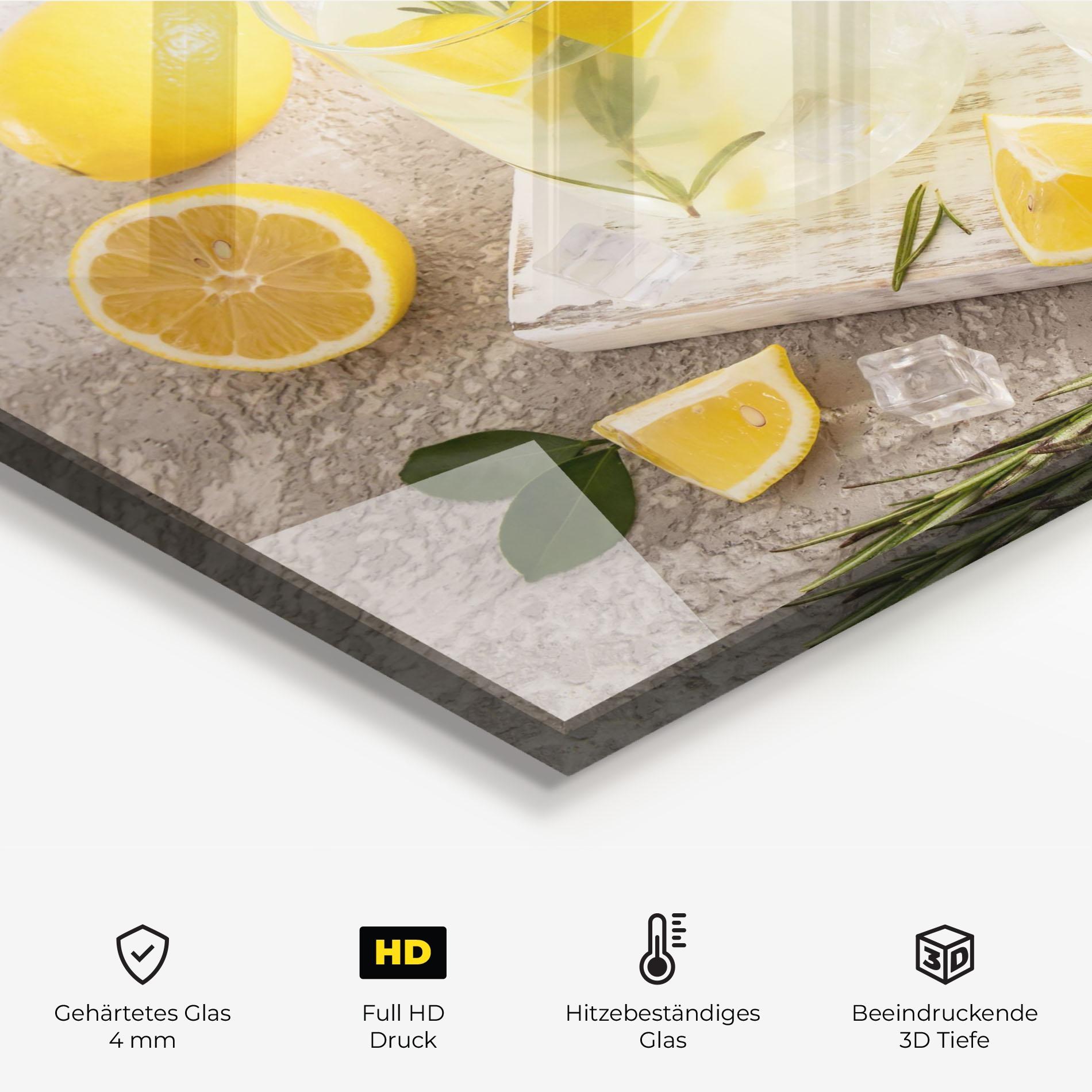 Küchenrückwand Glas Homemade Rosemary Drink mockup 2