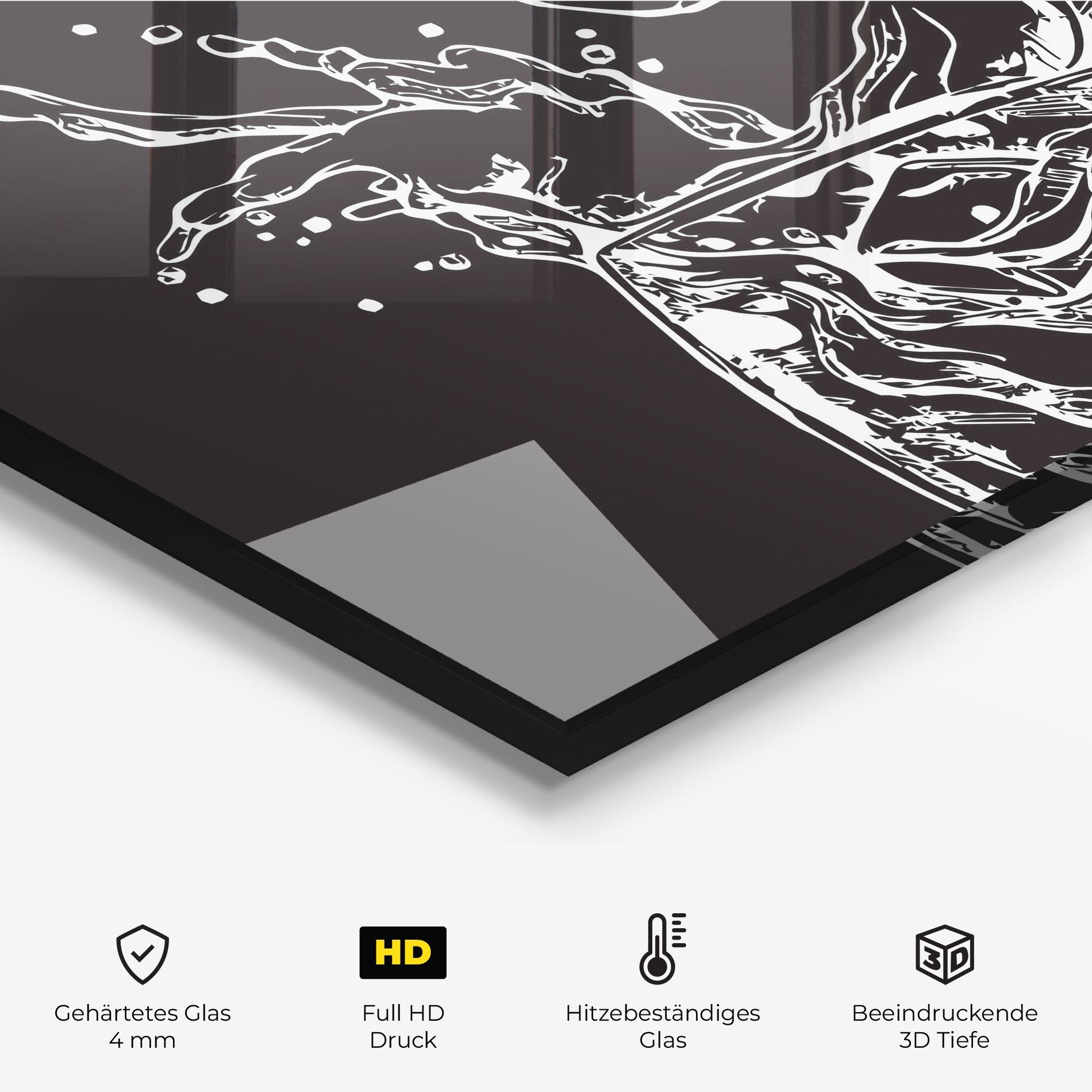 Küchenrückwand Glas Ice Splash Drink mockup 2