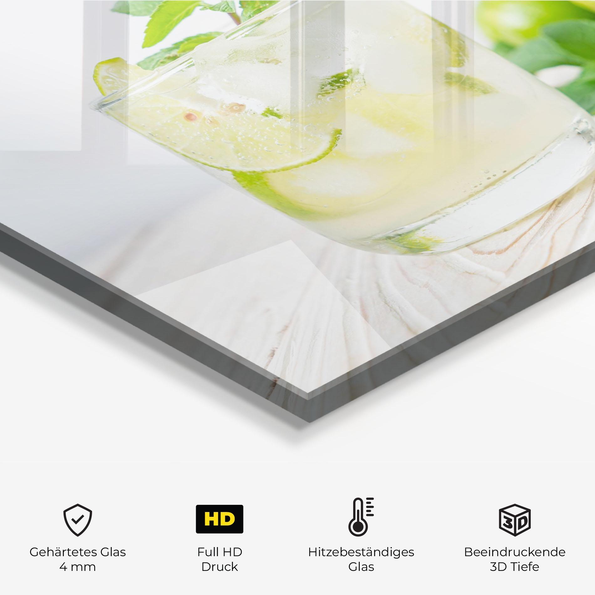 Küchenrückwand Glas Soda Mint Drink mockup 2