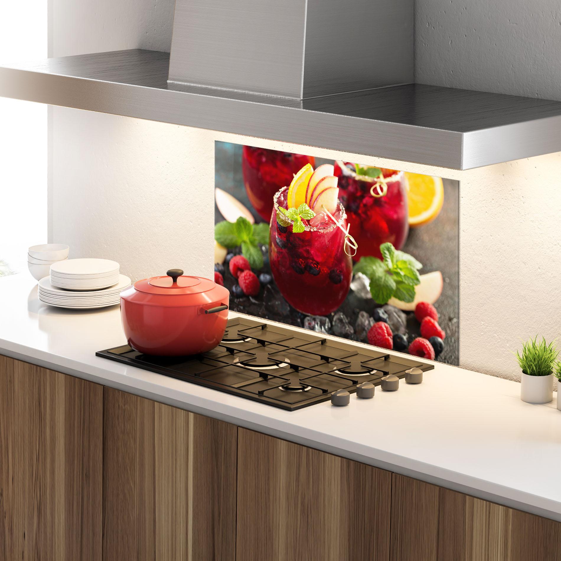 Küchenrückwand Glas Berry Drink mockup 4