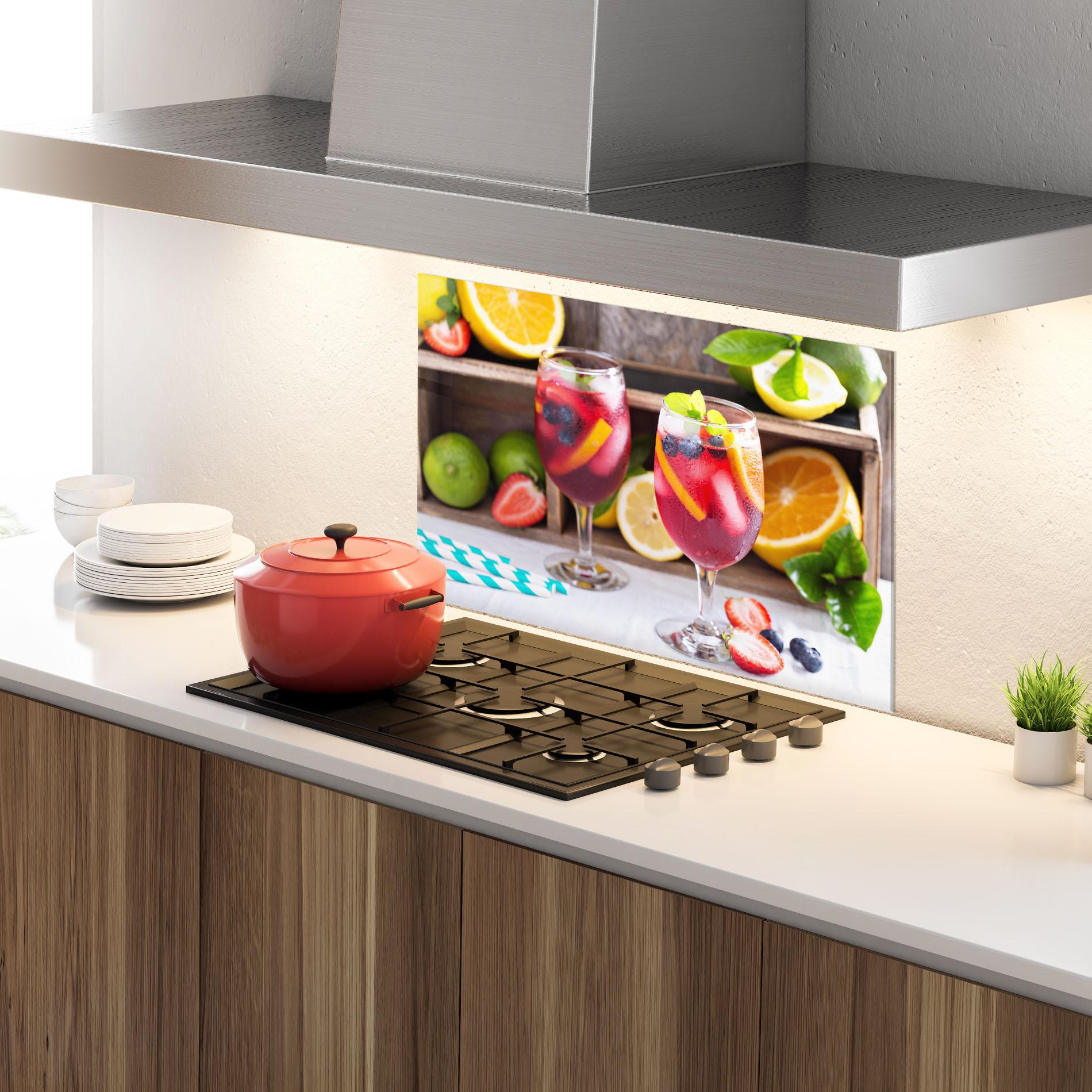 Küchenrückwand Glas Colorful Summer Drink mockup 4