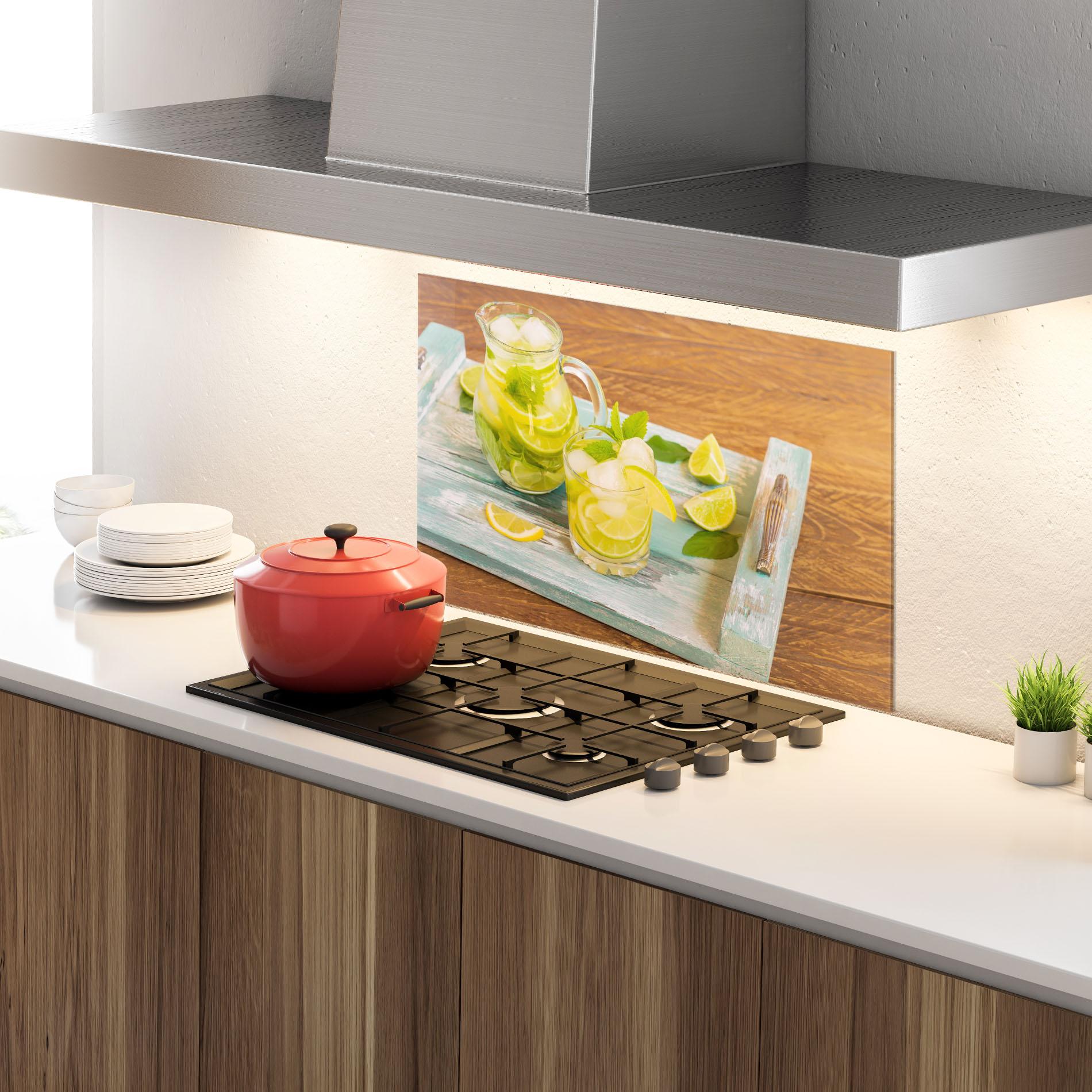 Küchenrückwand Glas Fresh Cold Lemonade mockup 4