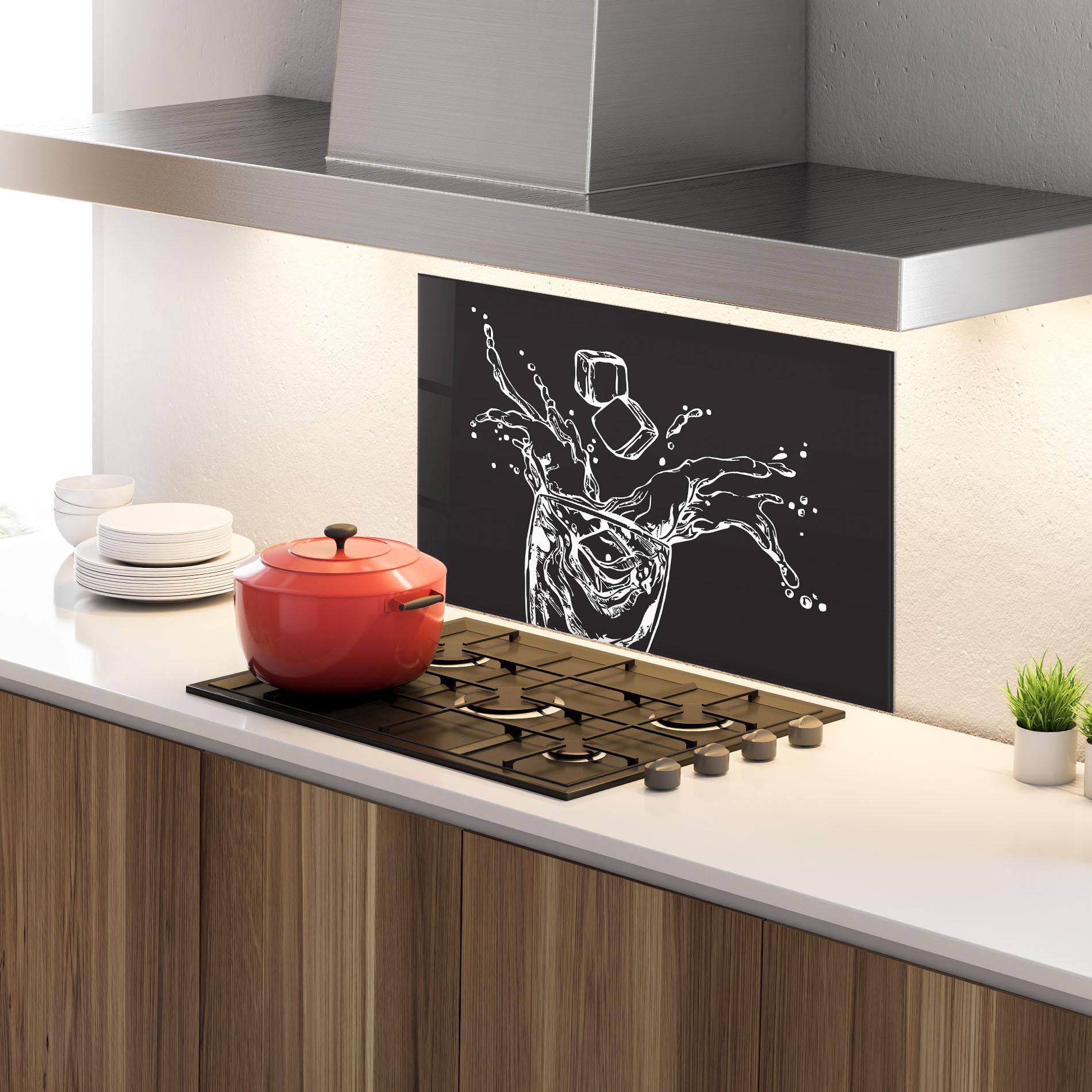 Küchenrückwand Glas Ice Splash Drink mockup 4