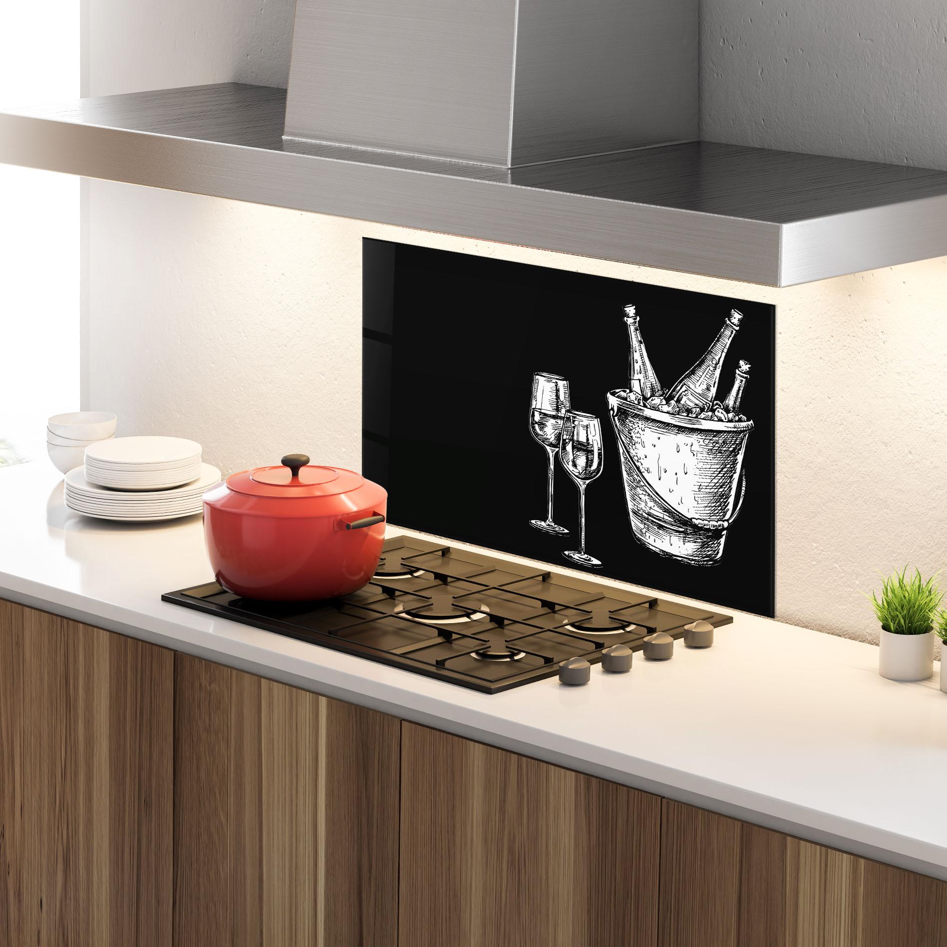 Küchenrückwand Glas Ice Wine mockup 4