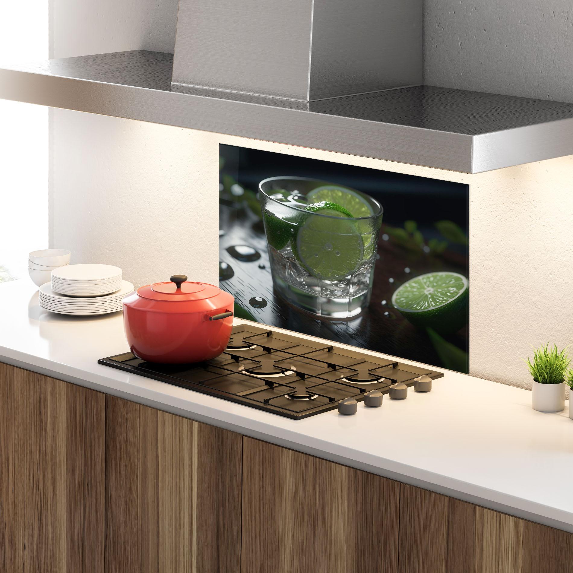 Küchenrückwand Glas Mojito Cocktail mockup 4