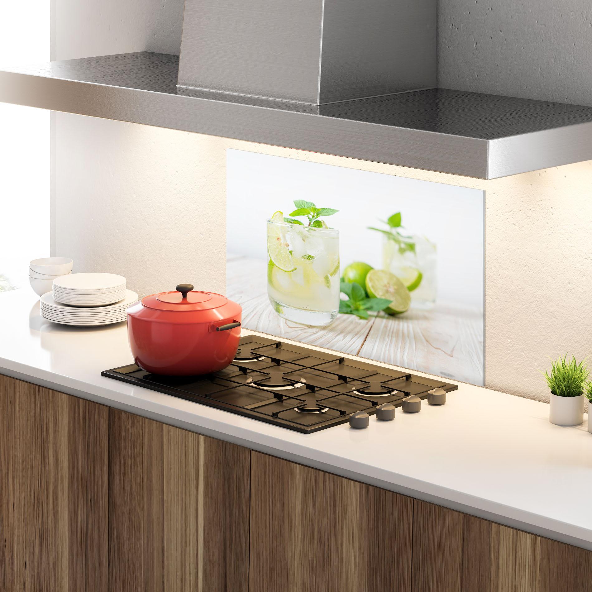 Küchenrückwand Glas Soda Mint Drink mockup 4