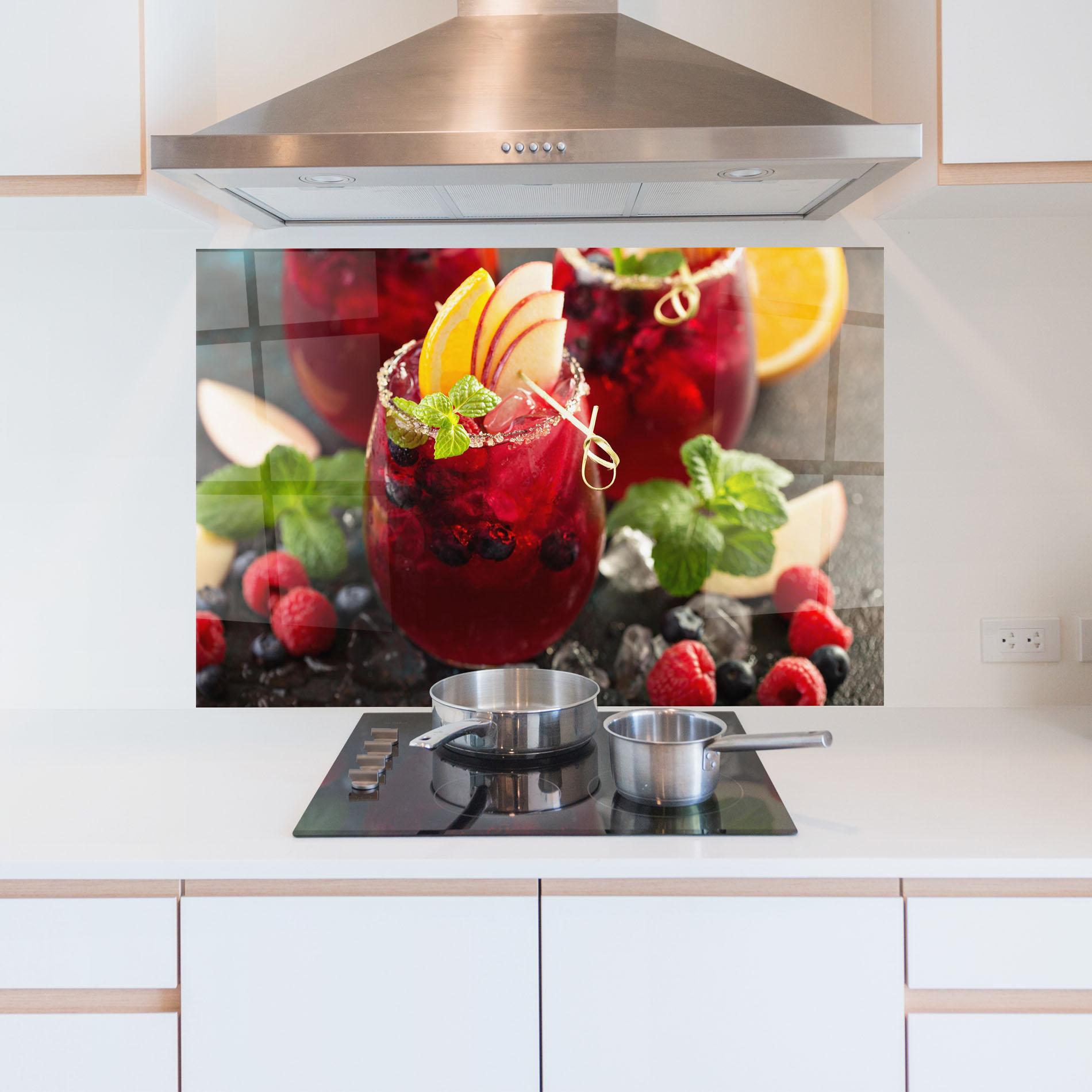 Küchenrückwand Glas Berry Drink mockup 5
