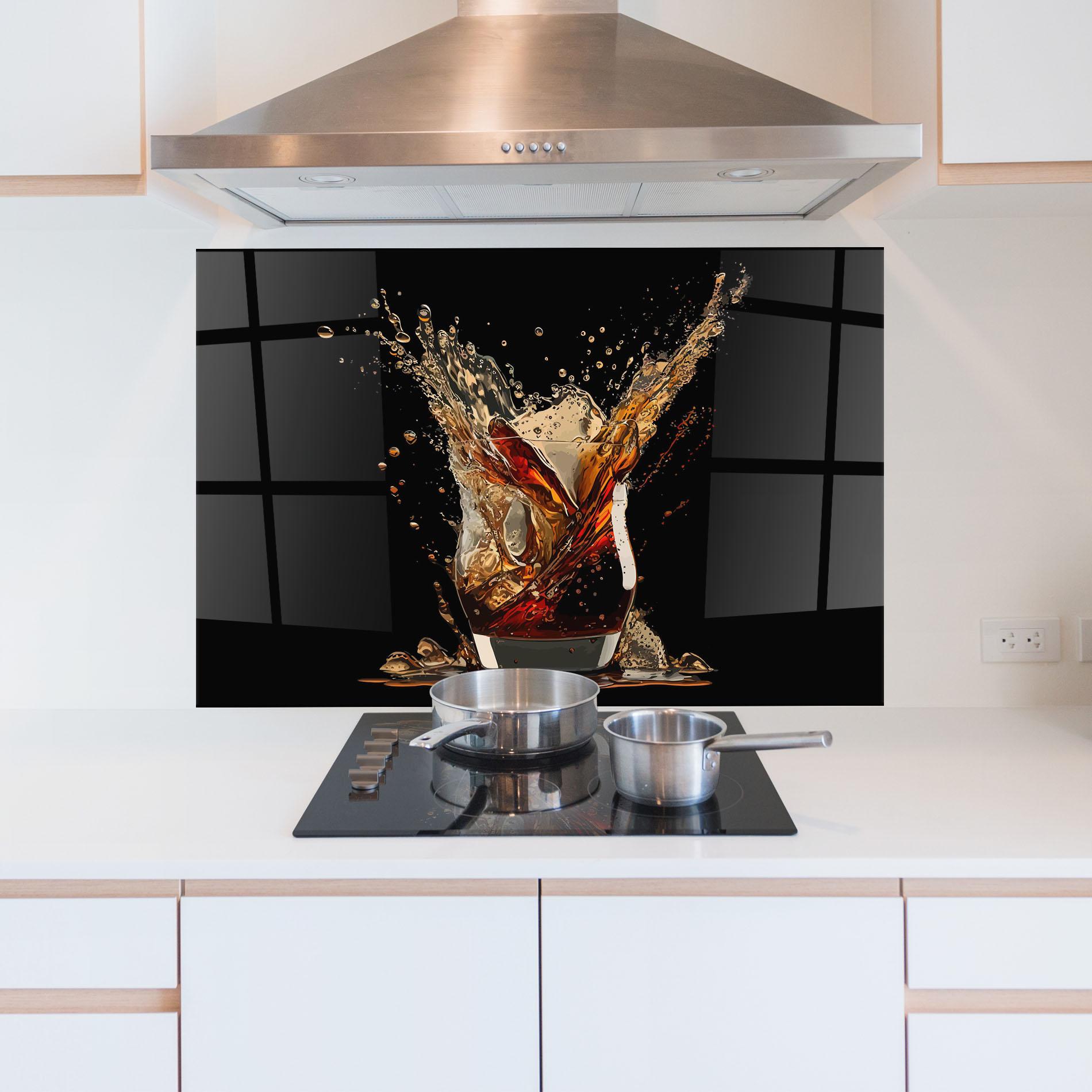 Küchenrückwand Glas Cola Splash mockup 5