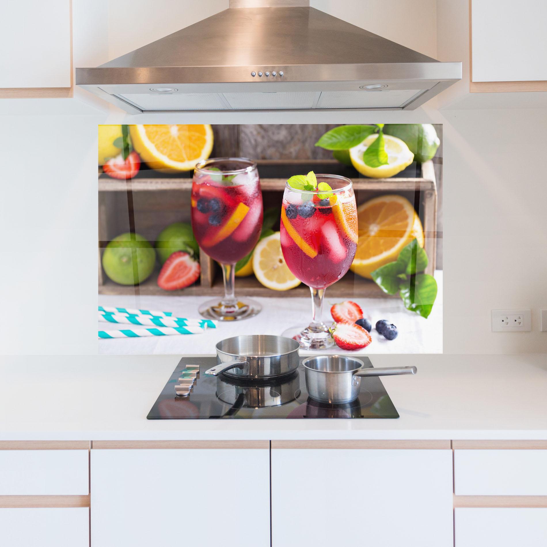 Küchenrückwand Glas Colorful Summer Drink mockup 5