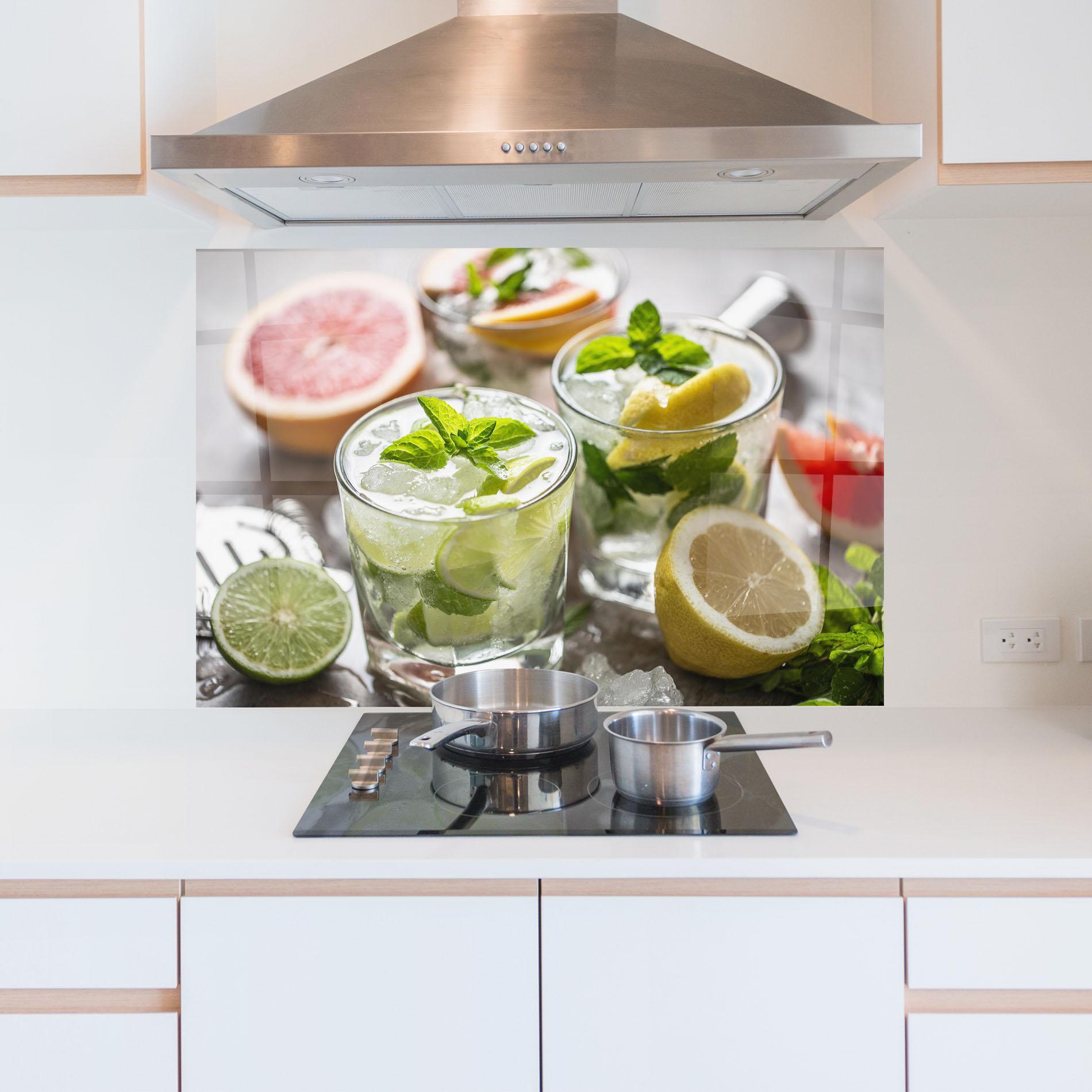 Küchenrückwand Glas Gin Tonic Drink mockup 5