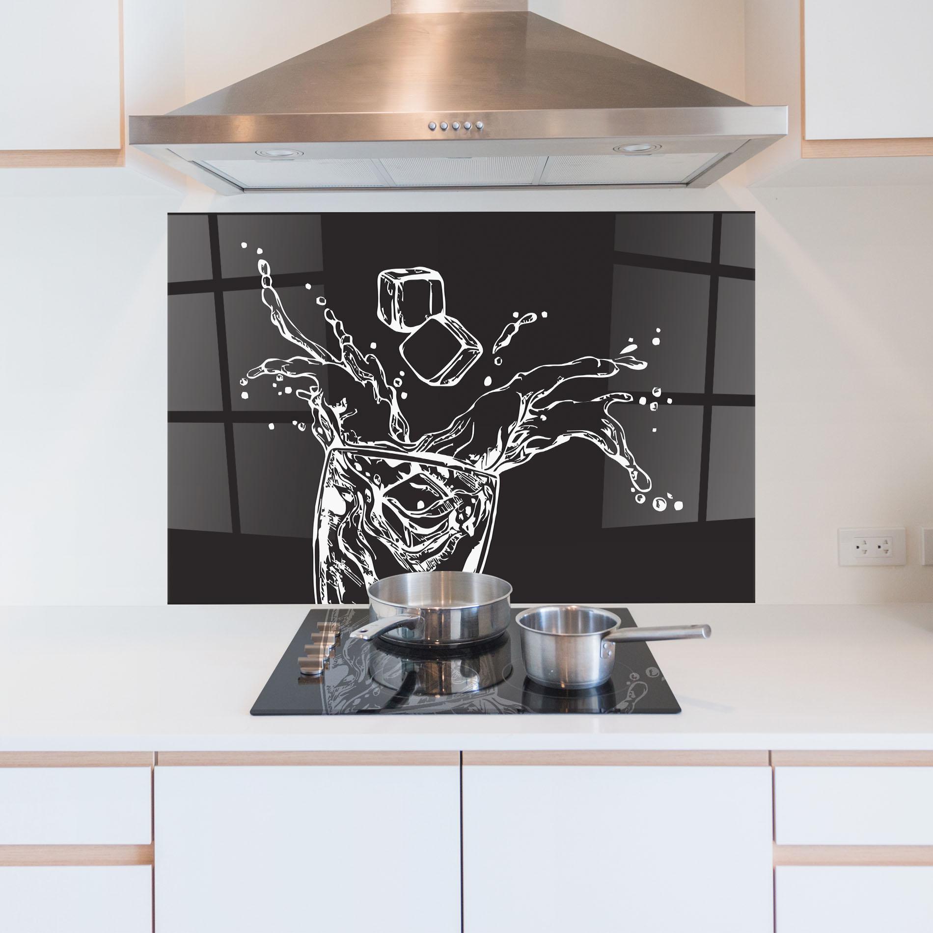 Küchenrückwand Glas Ice Splash Drink mockup 5