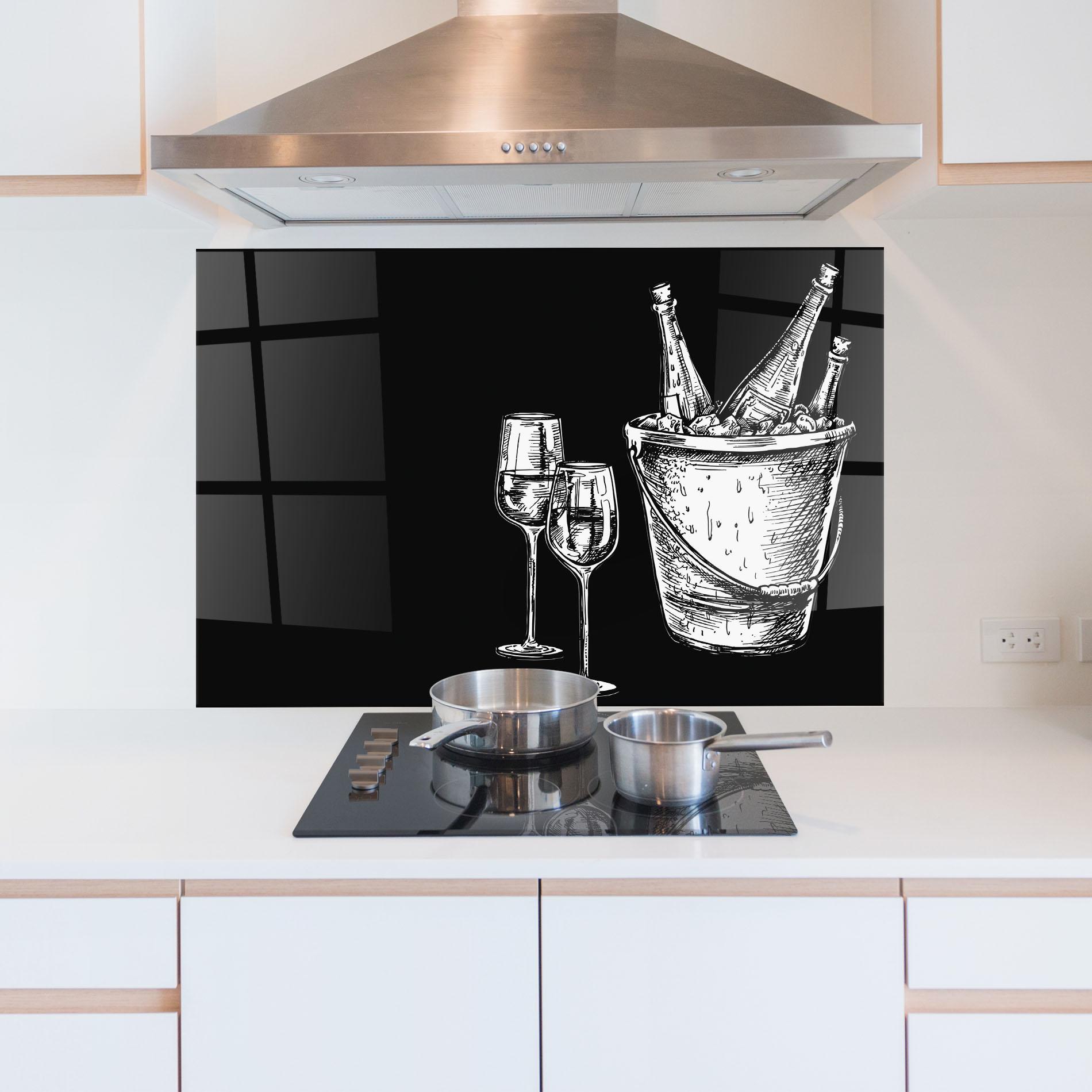 Küchenrückwand Glas Ice Wine mockup 5