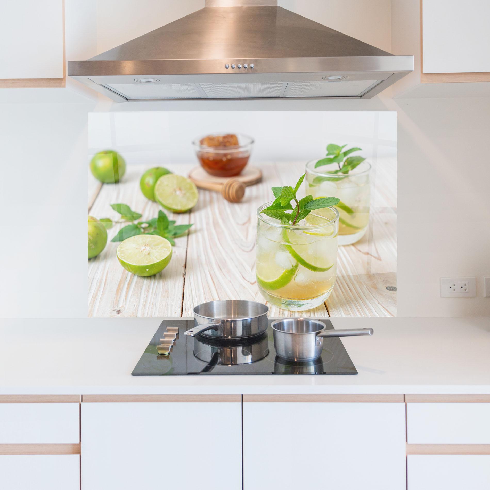 Küchenrückwand Glas Iced Honey mockup 5