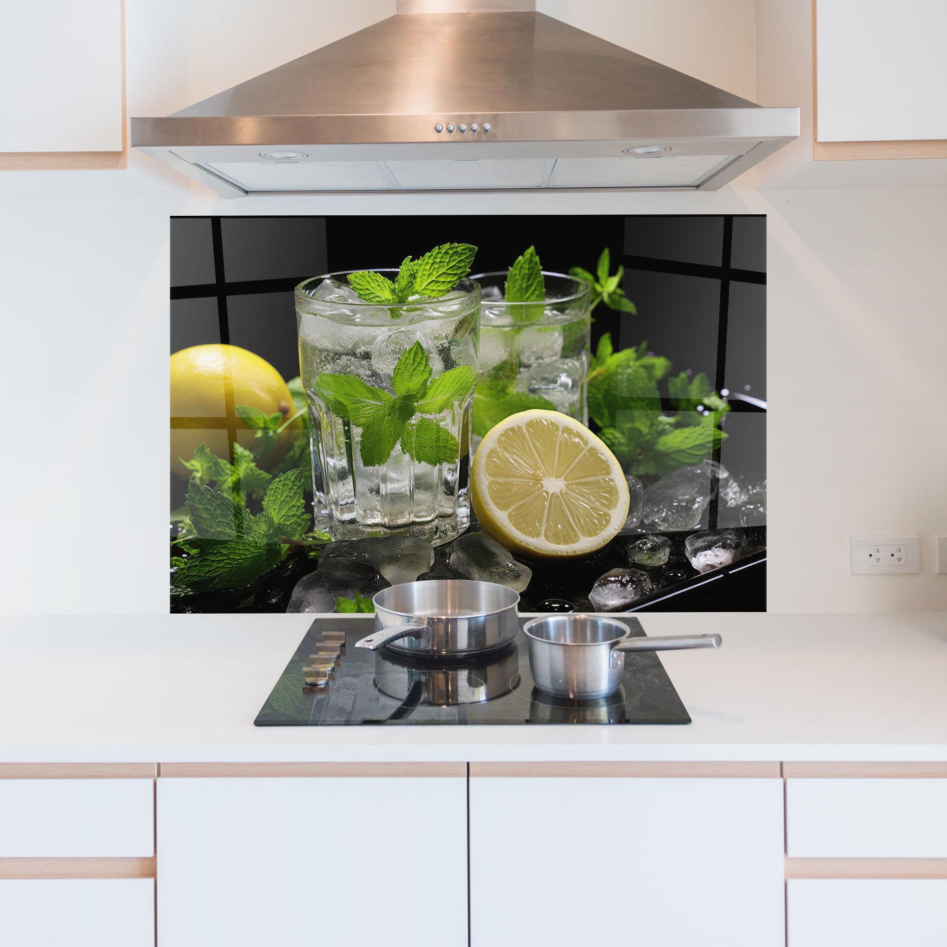 Küchenrückwand Glas Refreshing Lemonade mockup 5