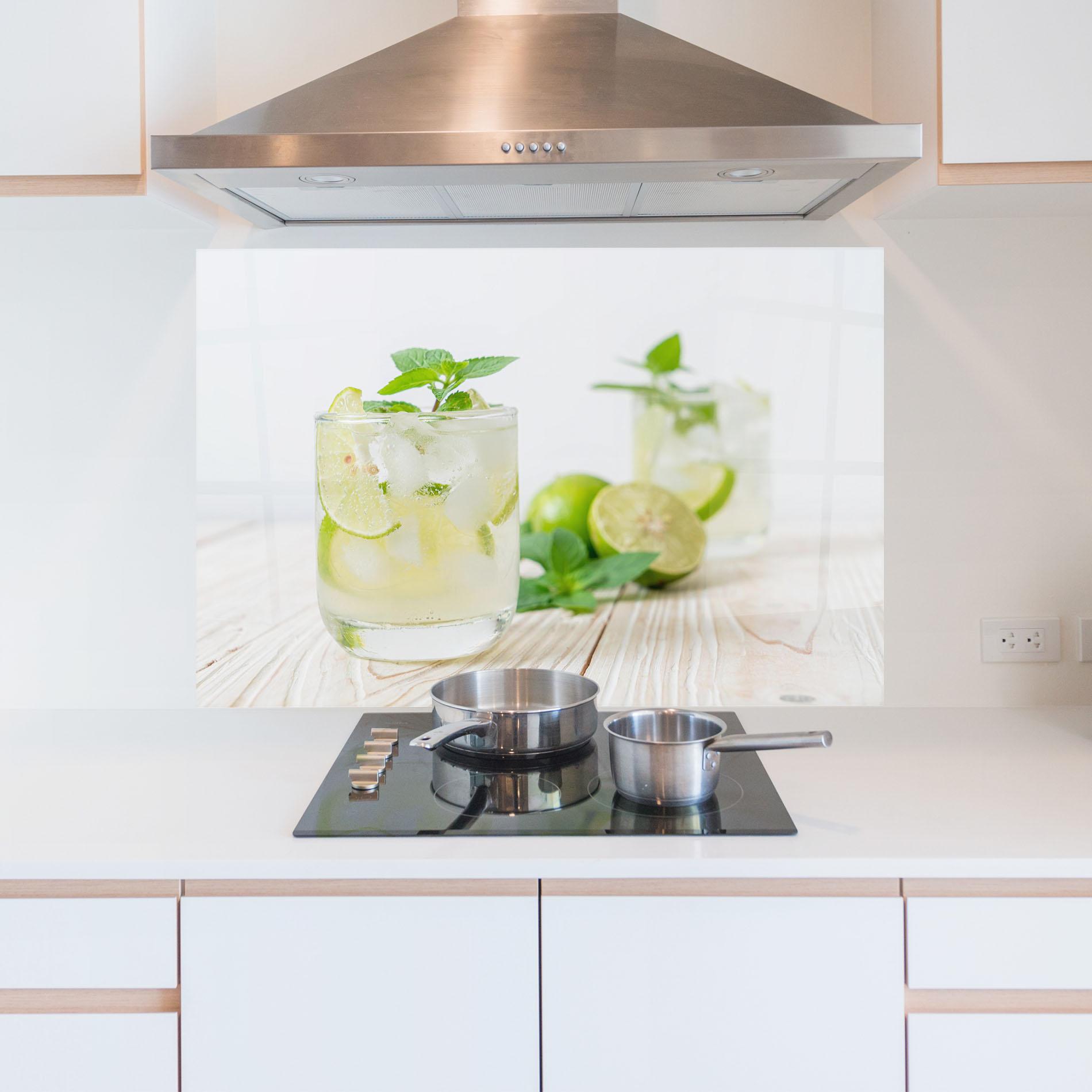 Küchenrückwand Glas Soda Mint Drink mockup 5