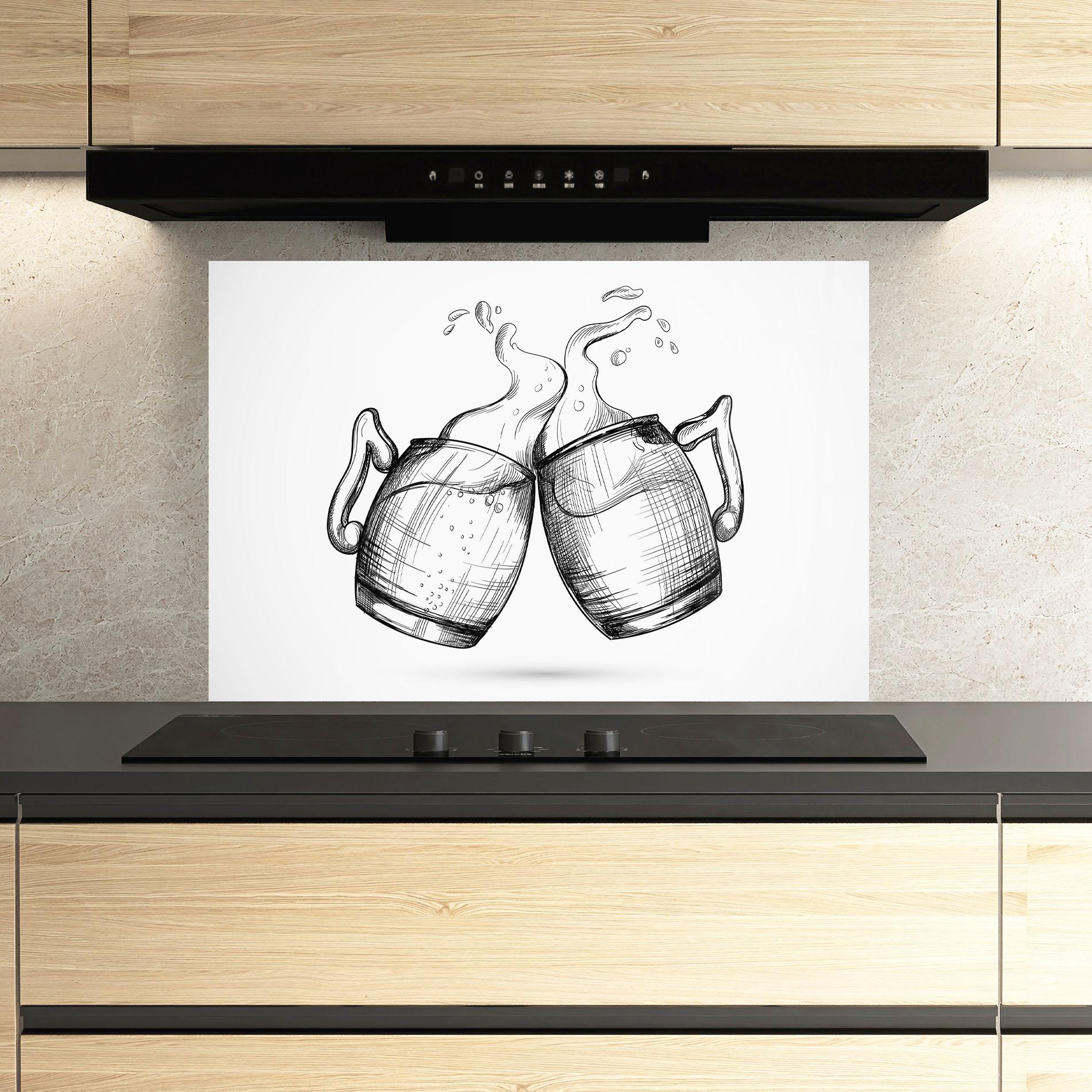 Küchenrückwand Glas Beer Clash mockup 3