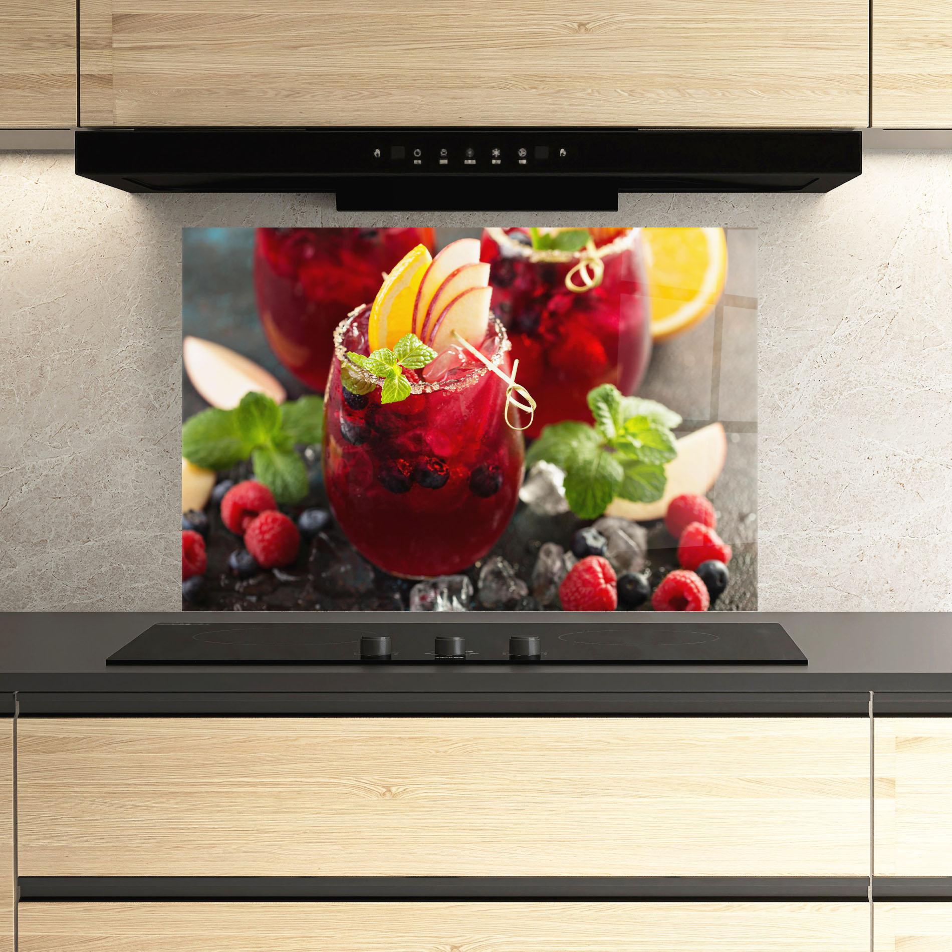 Küchenrückwand Glas Berry Drink mockup 3