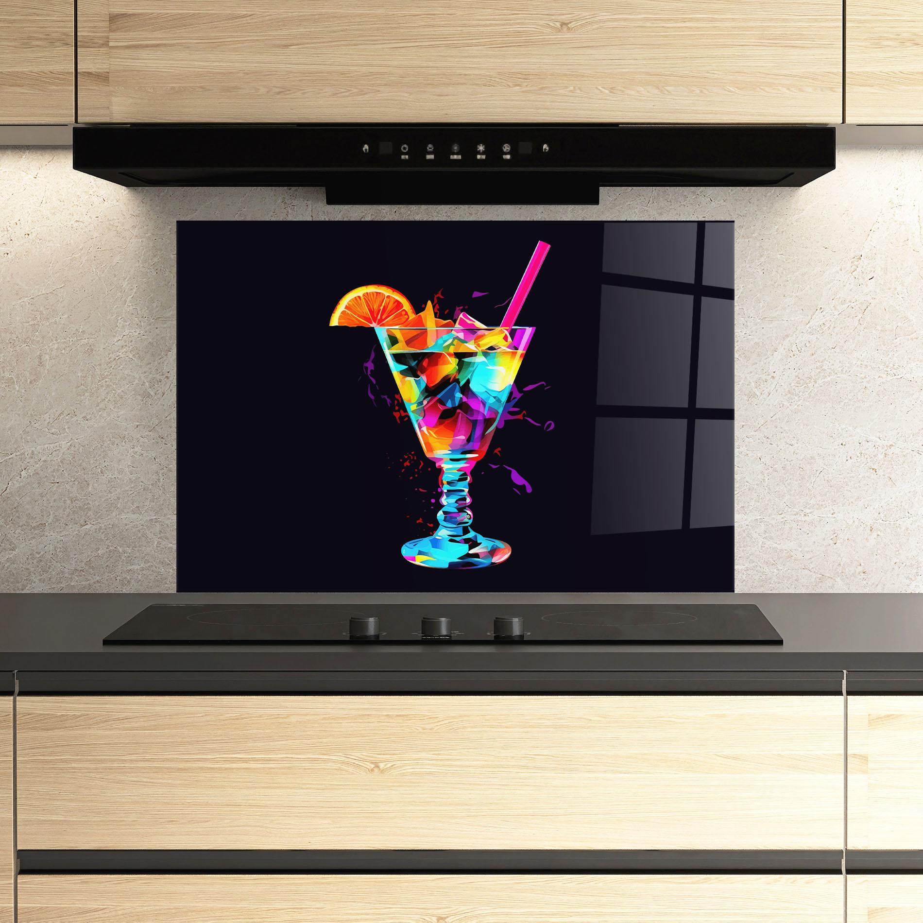 Küchenrückwand Glas Colorful Cocktail mockup 3
