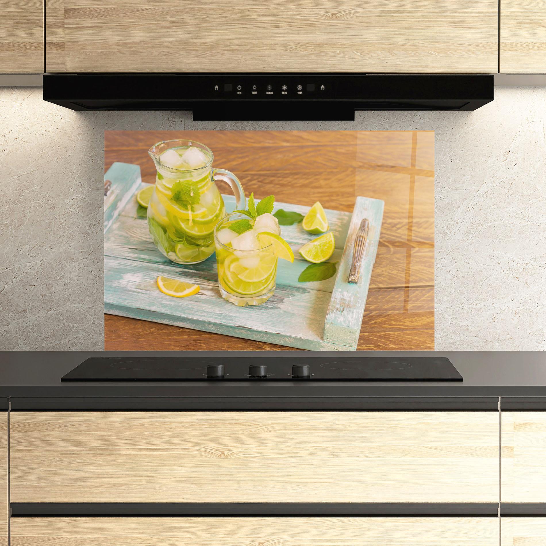 Küchenrückwand Glas Fresh Cold Lemonade mockup 3