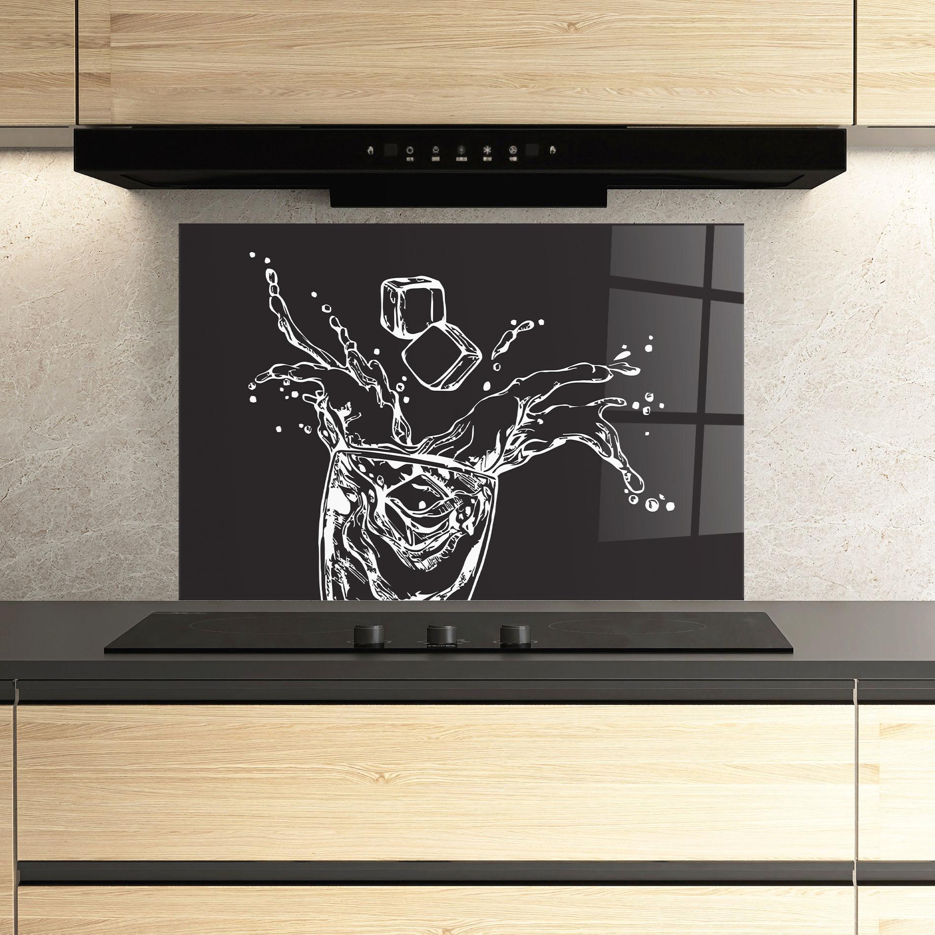 Küchenrückwand Glas Ice Splash Drink mockup 3