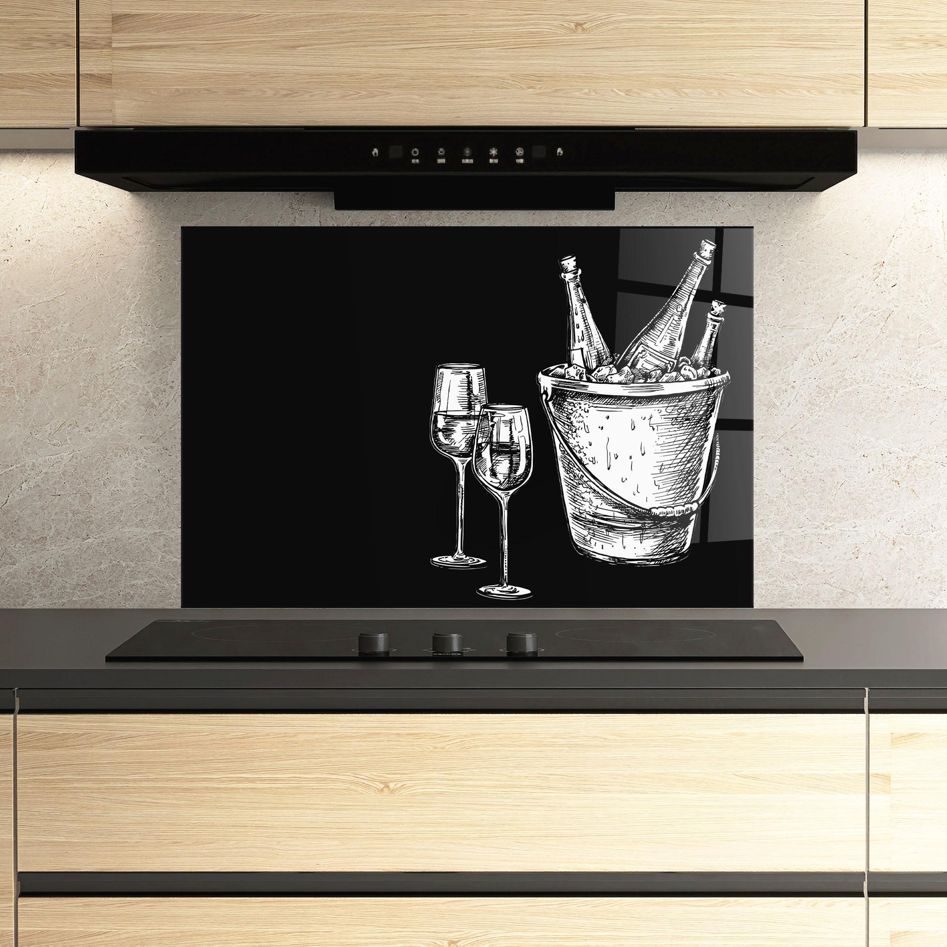 Küchenrückwand Glas Ice Wine mockup 3