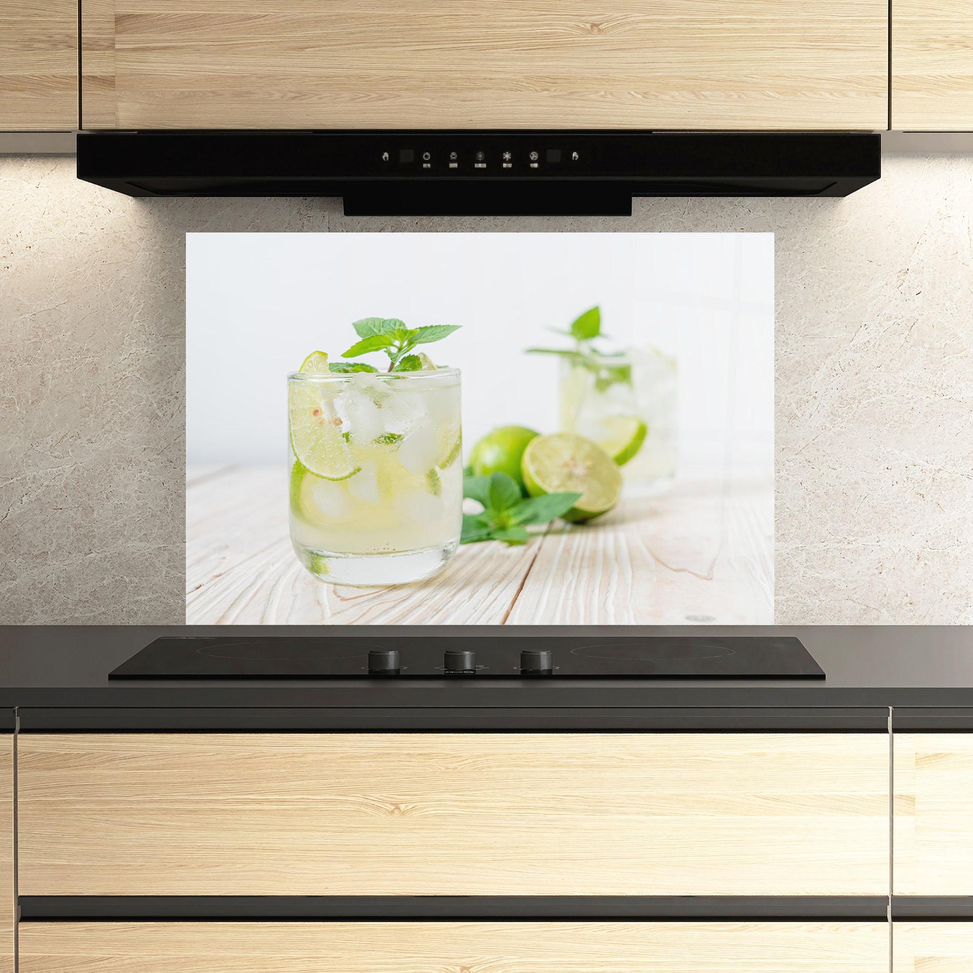 Küchenrückwand Glas Soda Mint Drink mockup 3