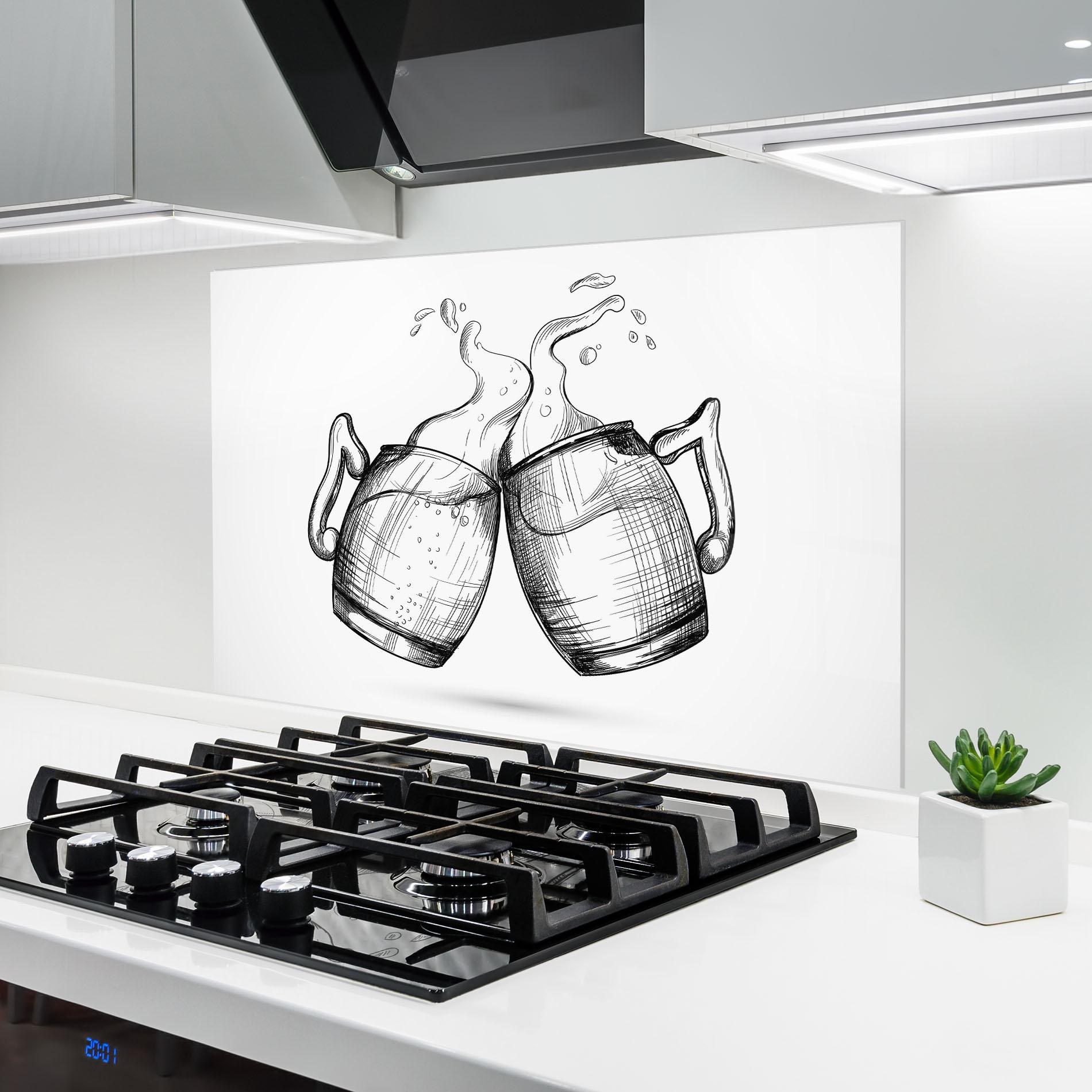 Küchenrückwand Glas Beer Clash mockup 6